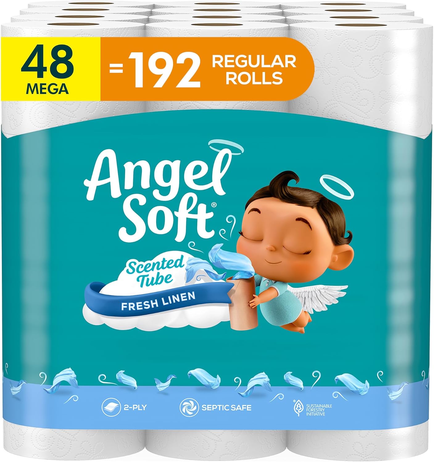 Angel Soft Toilet Paper with Fresh Linen Scent - 48 Mega Rolls