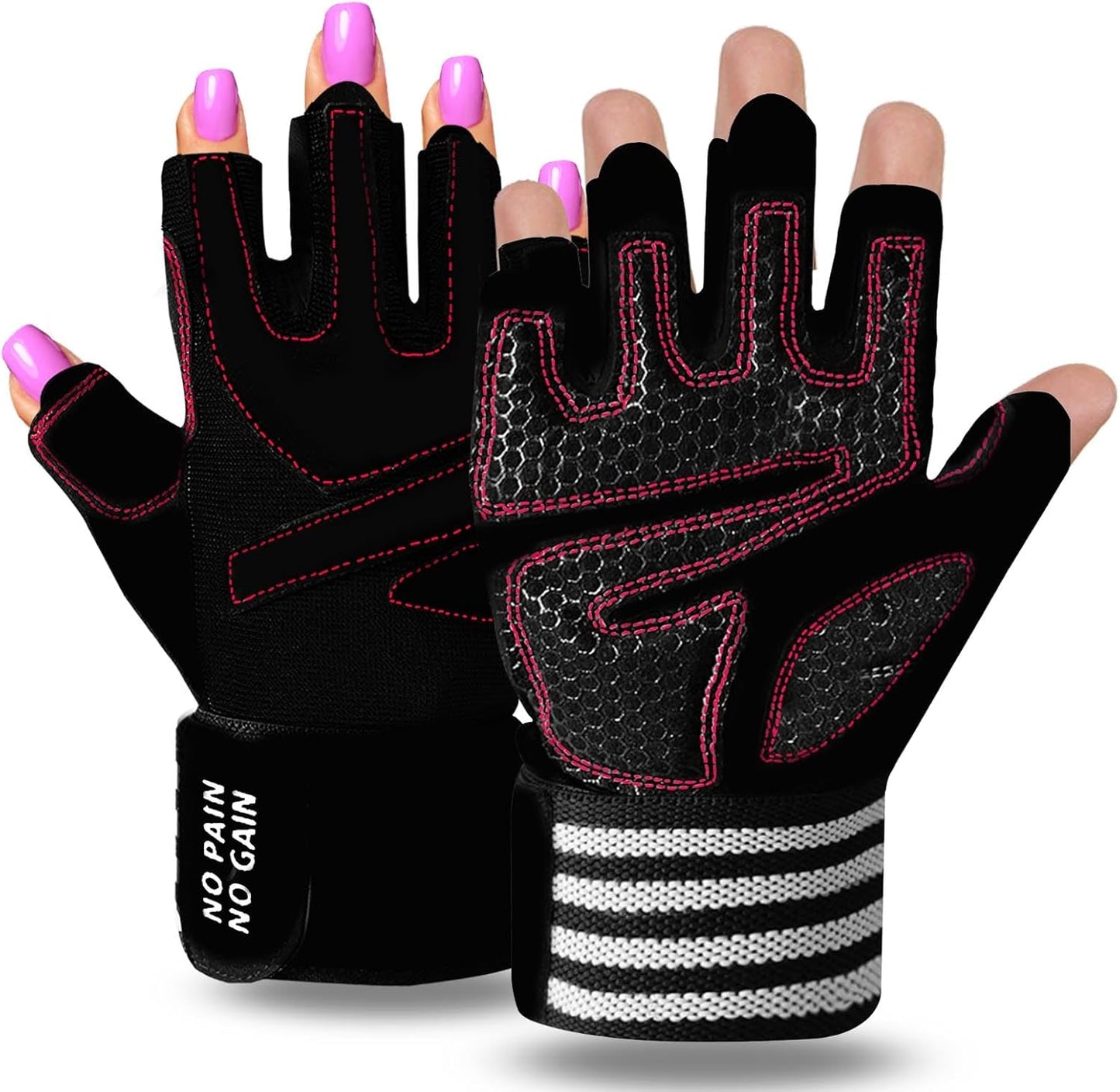 Wrist Support Half Finger Gym Gloves for Women - FINGER TEN