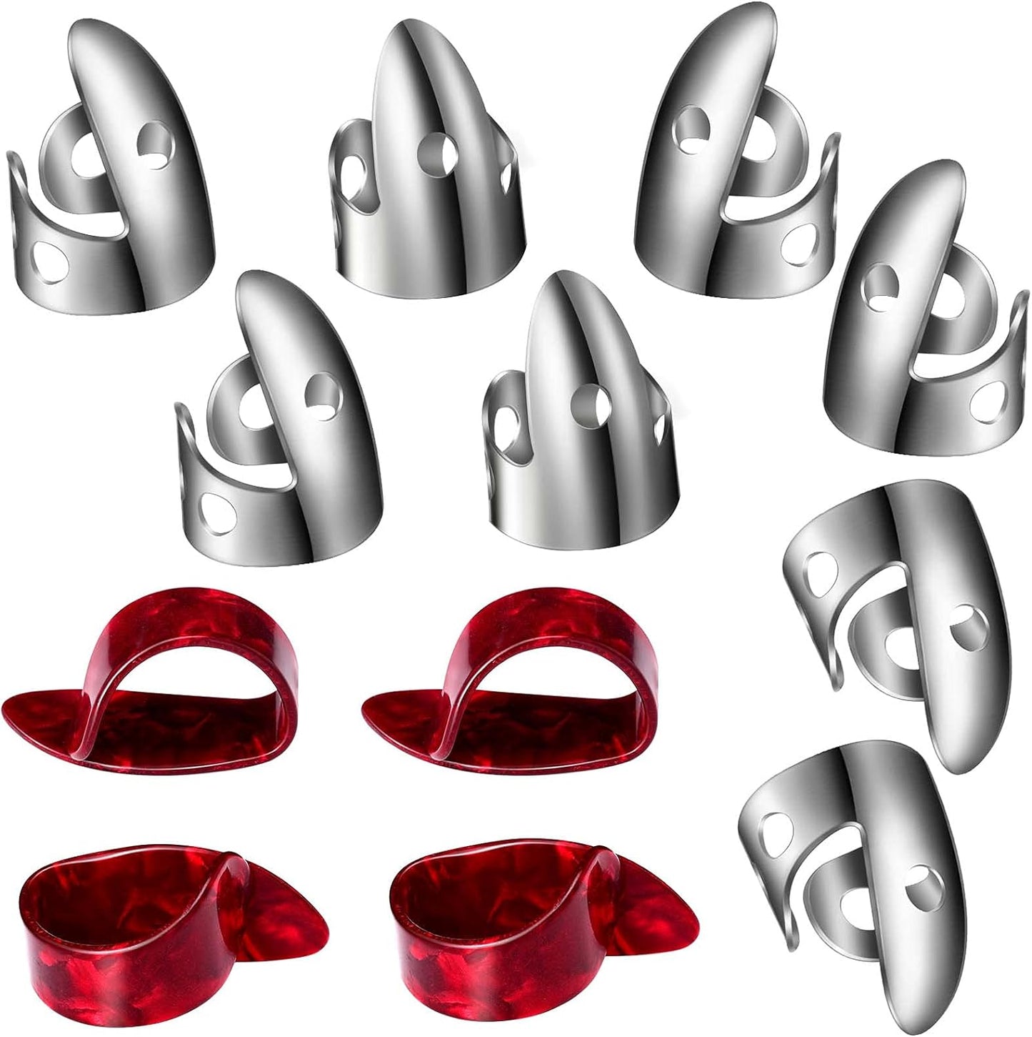 Adjustable Steel Finger Picks Set for Guitarists