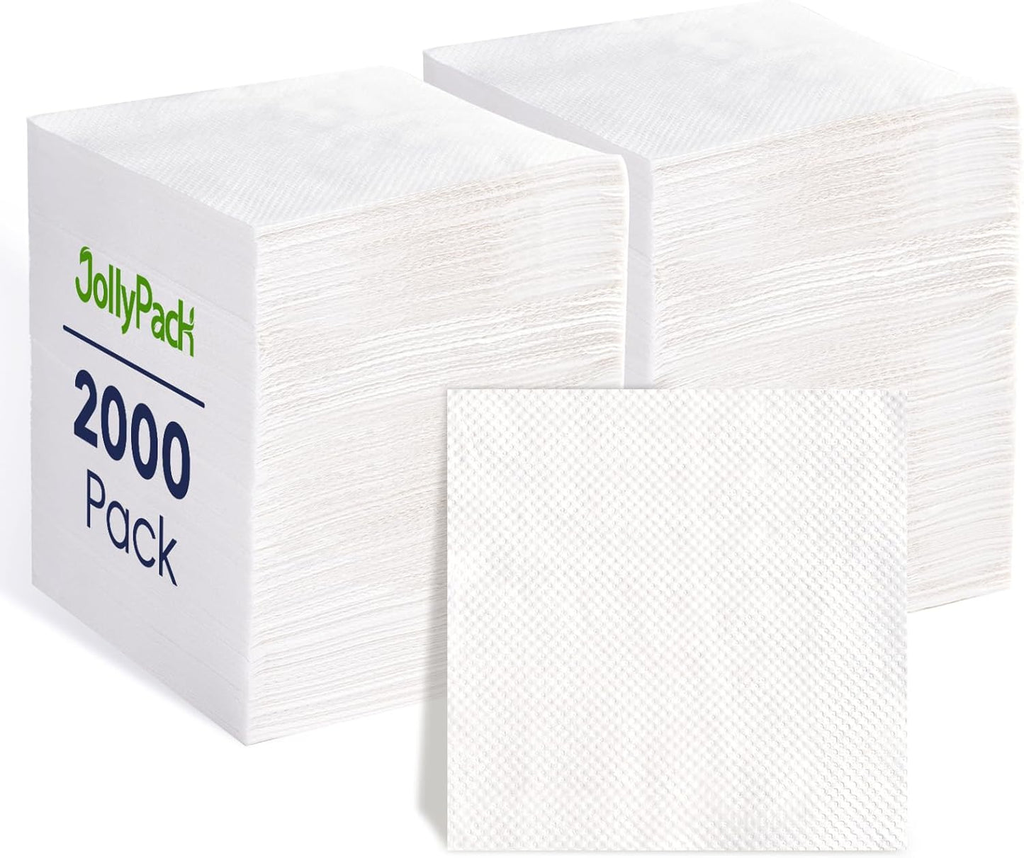 JollyPack 2000 Count White Cocktail Napkins - Absorbent & Durable!