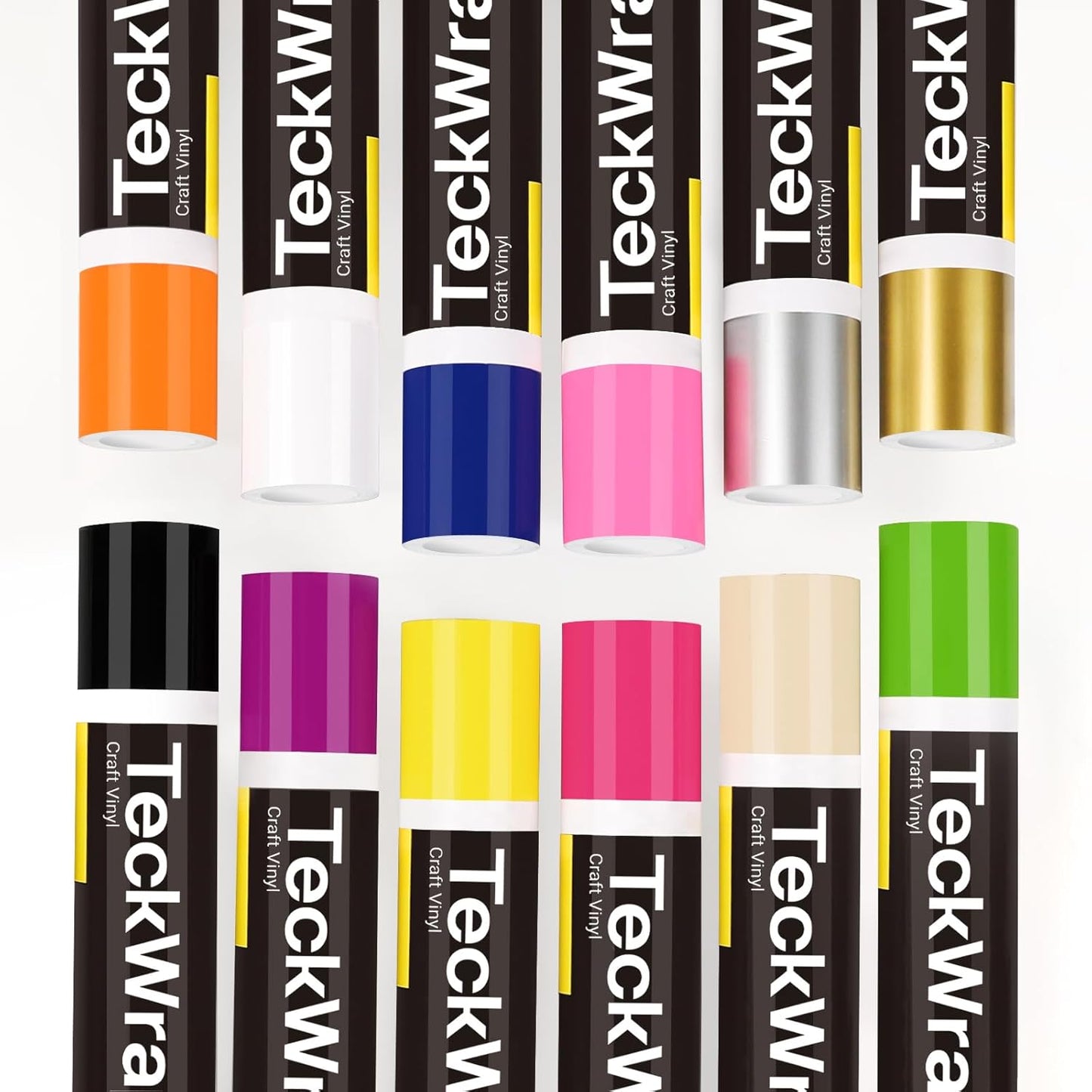 TECKWRAP Permanent Vinyl Rainbow Sampler for Crafting Projects