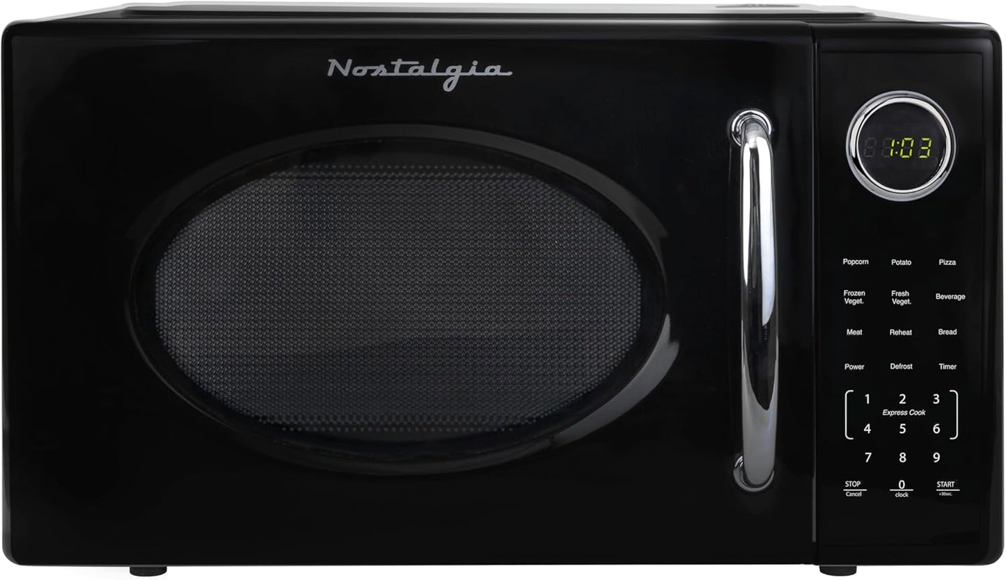 Nostalgia Retro 1000W Microwave Oven with Child Safety Lock