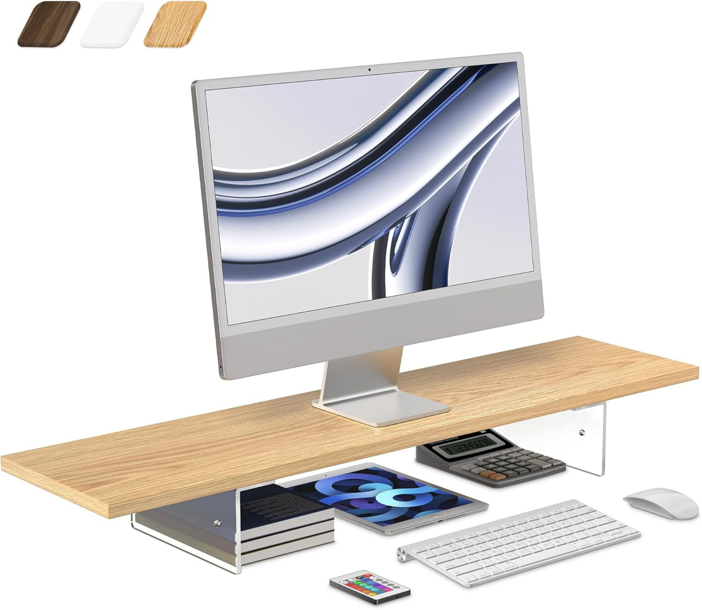 Monitor Stand Riser with LED Light for Computer and Laptop Use