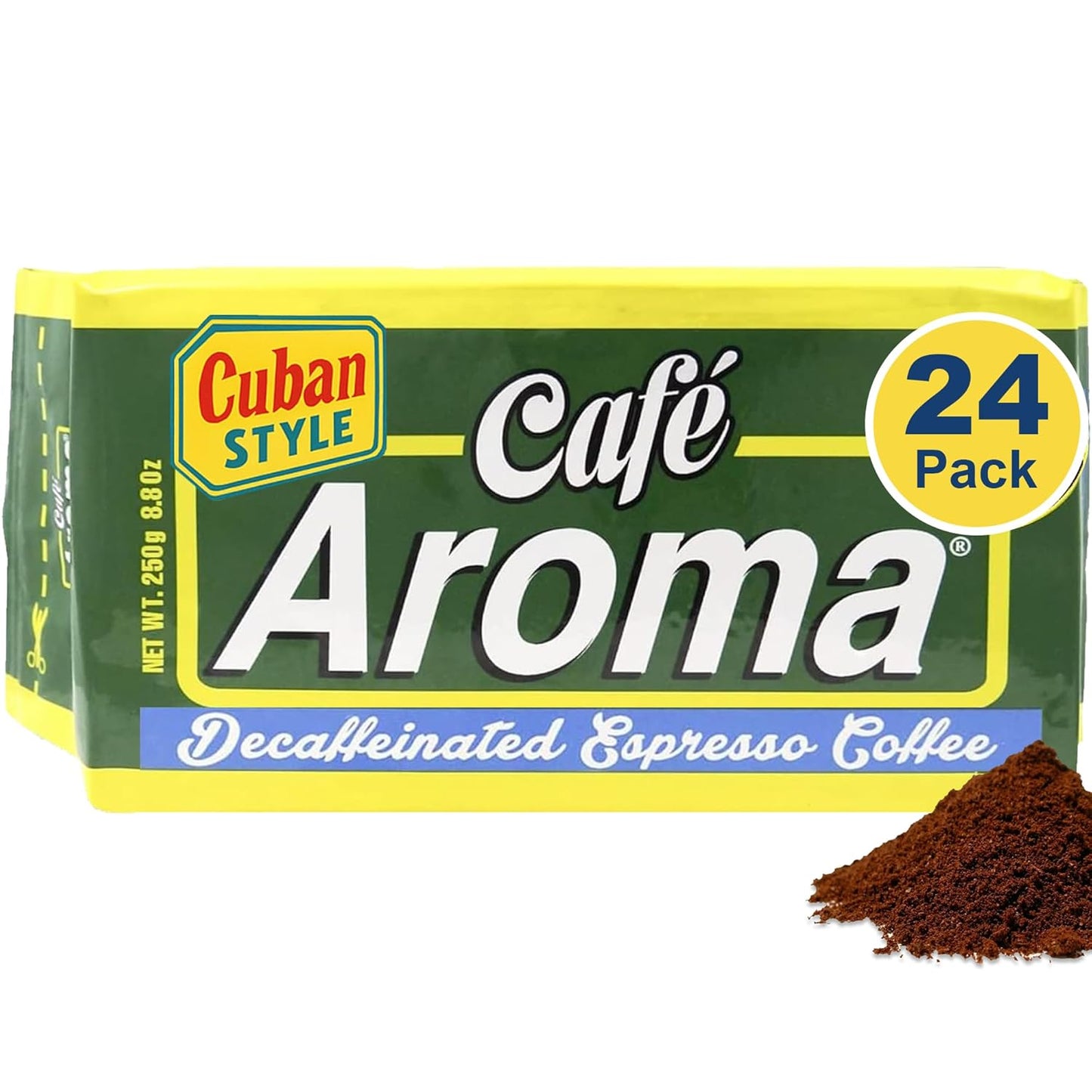 Cafe Aroma Decaf Dark Roast Espresso Ground Coffee for All
