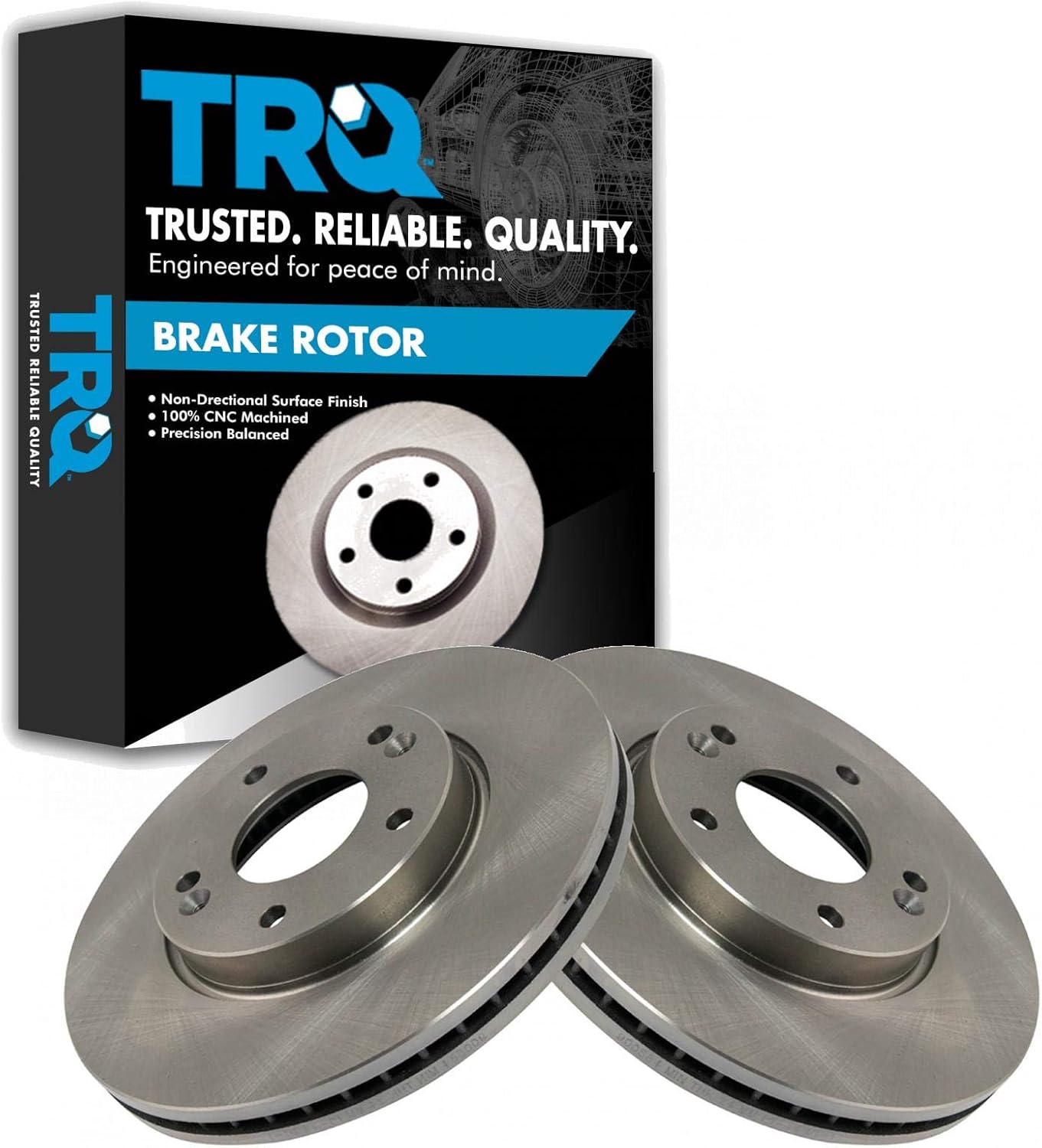 TRQ Front Brake Rotors Set Vented for 2007-2009 Kia Rondo