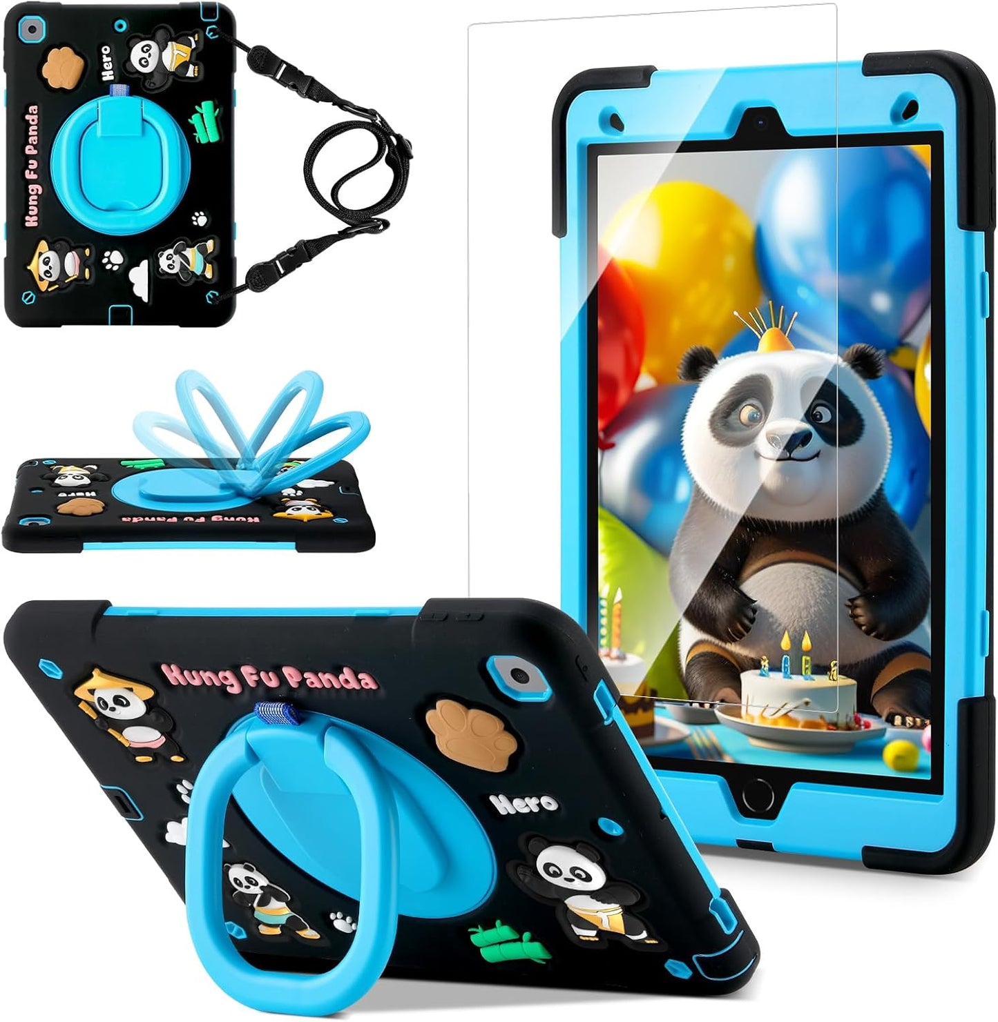 EayCoul iPad 9th/8th/7th Gen Case with Panda Design