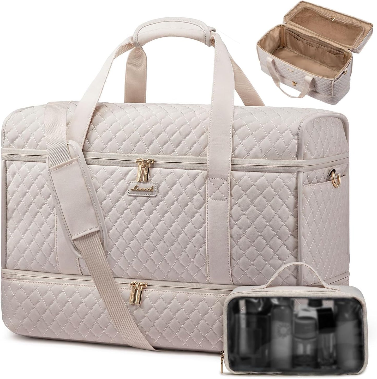 LOVEVOOK Large Travel Duffle Bag with Shoe Compartment for Women