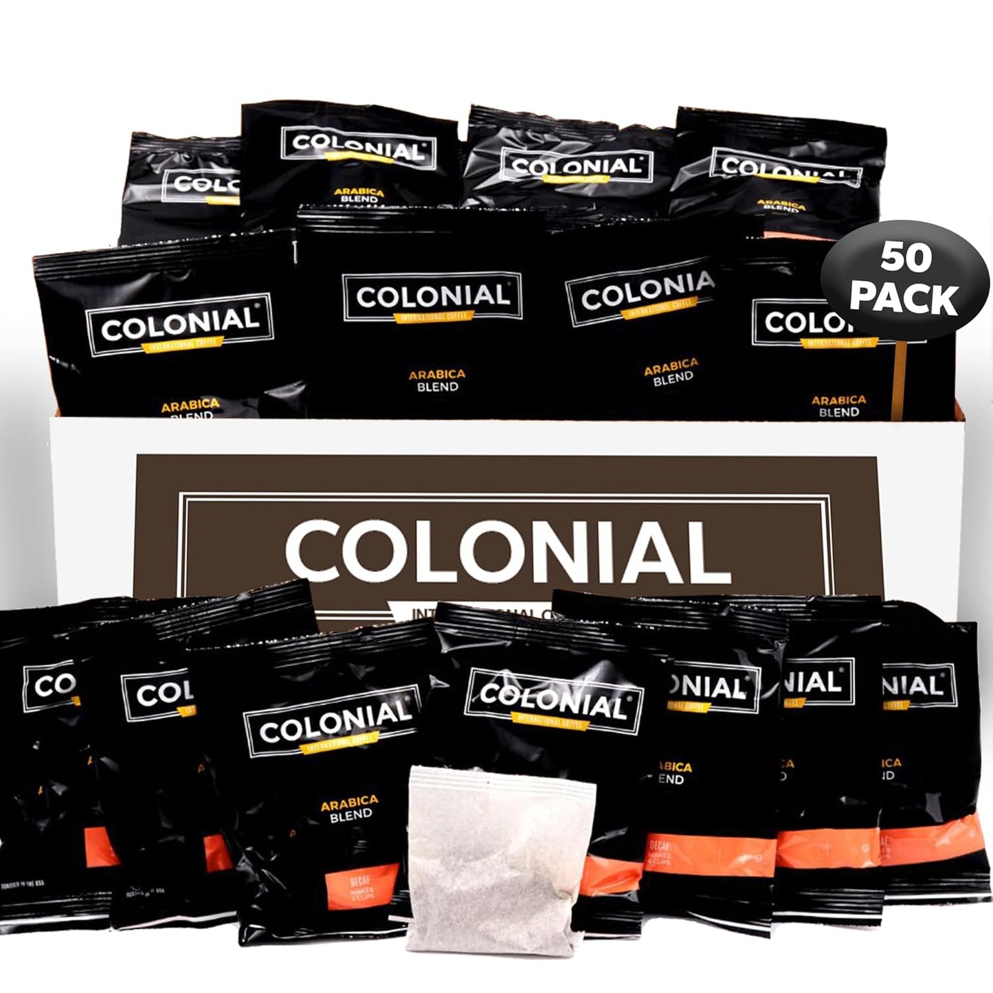 Colonial In-Room Decaf Ground Coffee Filter Packs for Hotels