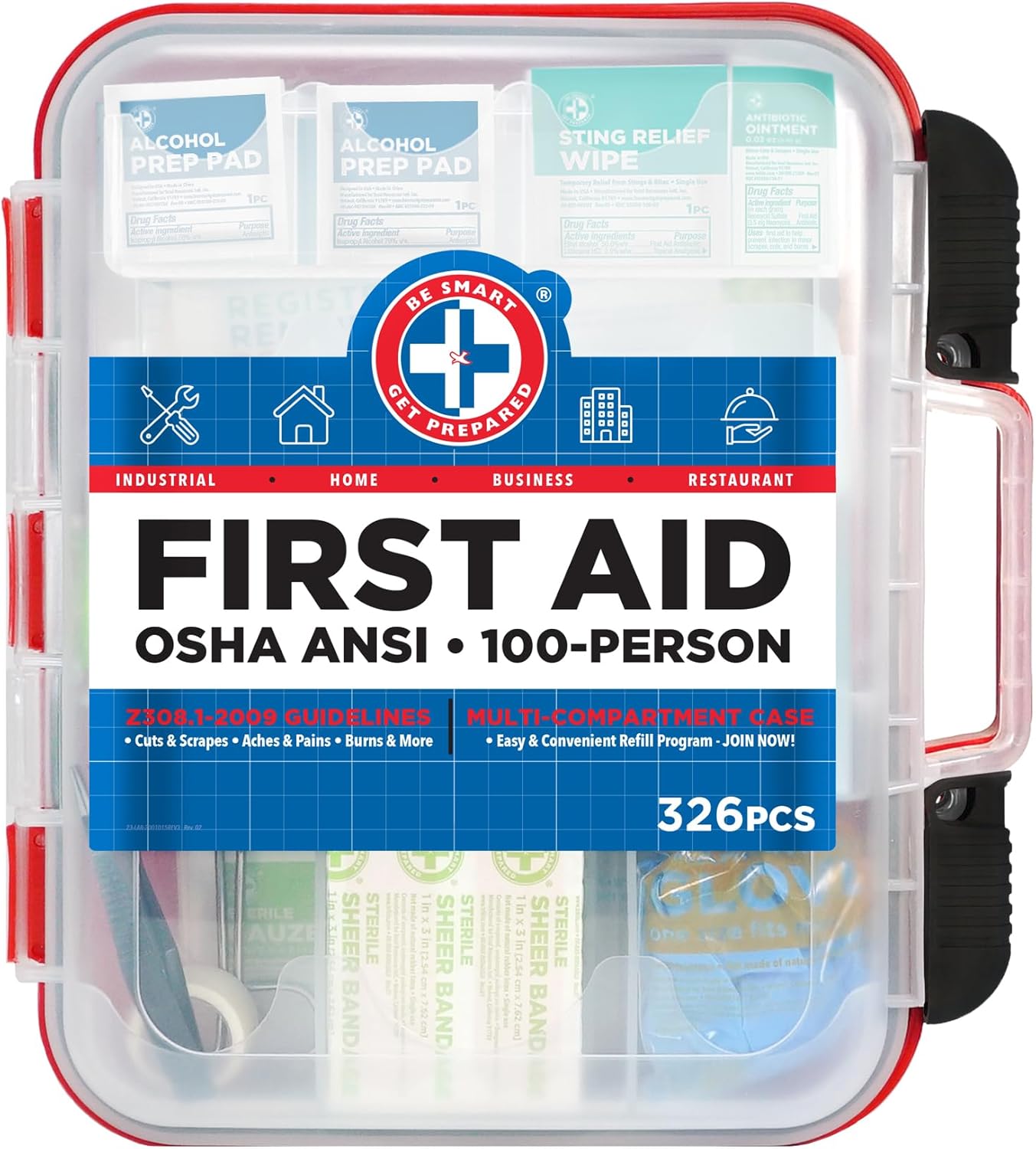 326-Pc First Aid Kit: Be Smart, Be Prepared!