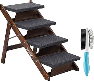 SweetBin Wood Pet Stairs for Dogs and Cats - 2-in-1 Ramp