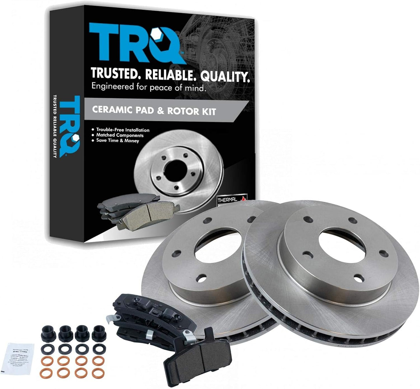 TRQ Front Brake Pad & Rotor Kit for 1994-1999 Dodge Ram 1500