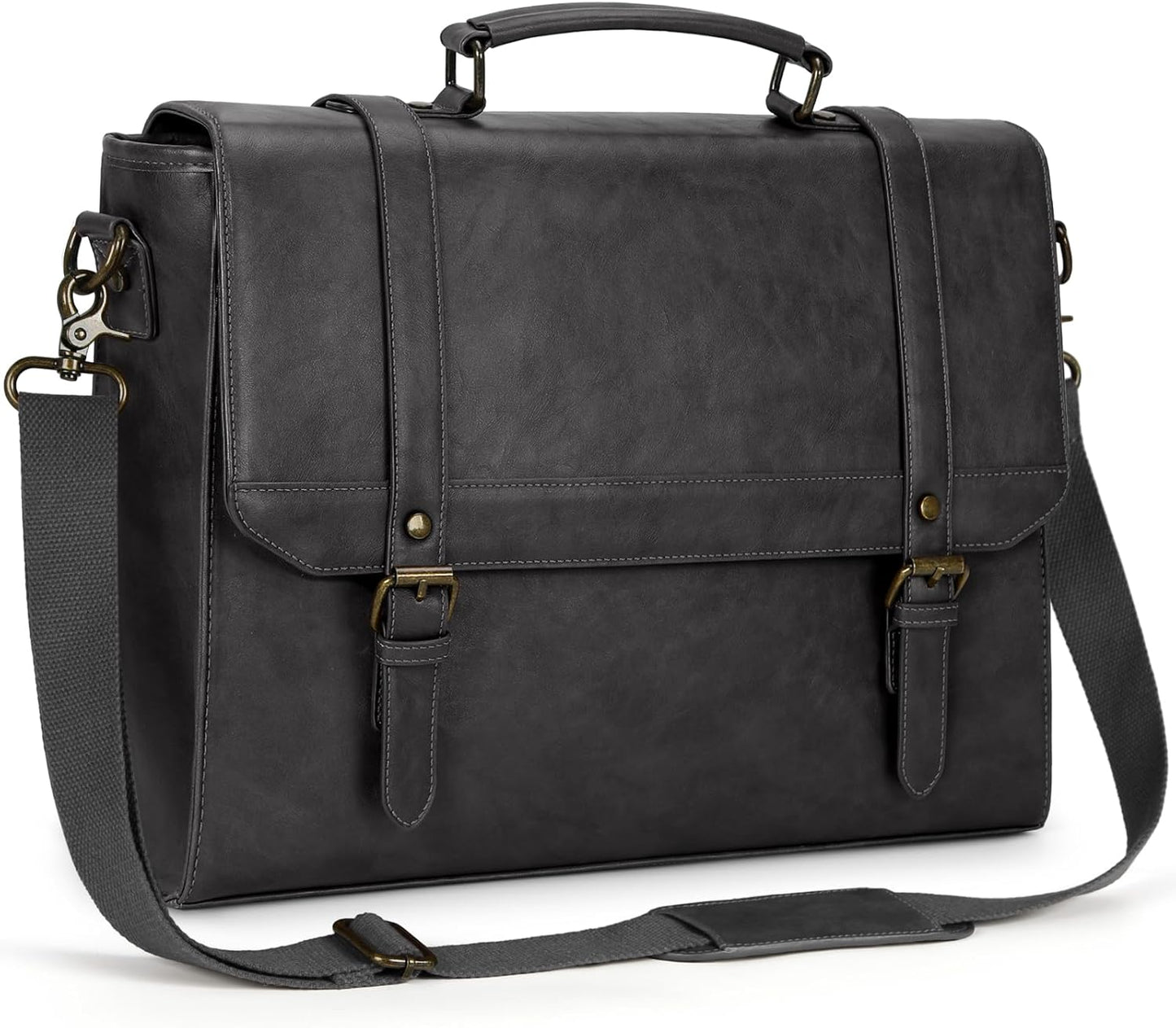 Durable Vintage Leather Messenger Bag for 15.6 inch Laptop