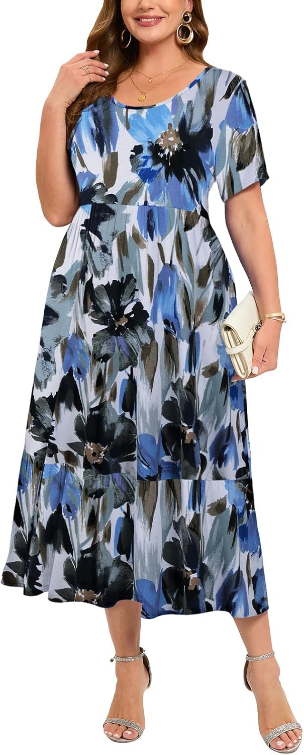 LARACE Plus Size Dresses for Women Casual Summer Maxi Style