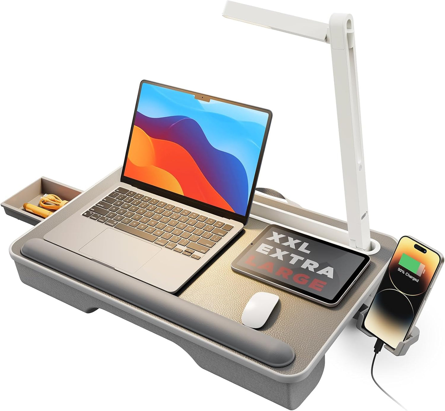 SAIJI Lap Desk with LED Light for 17 in Laptops & MacBooks