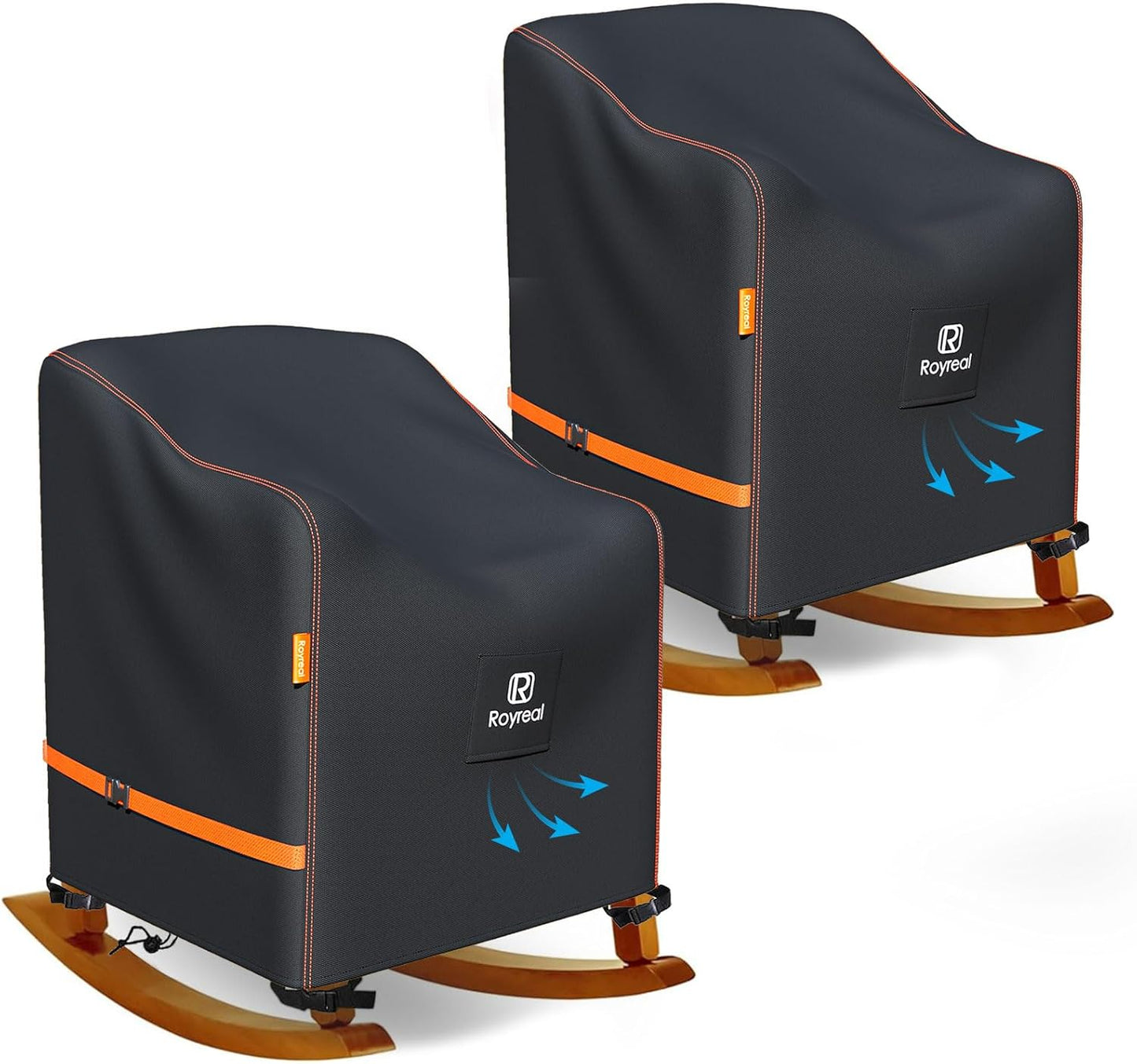 Waterproof Patio Rocking Chair Covers for Outdoor Furniture - 2 Pack