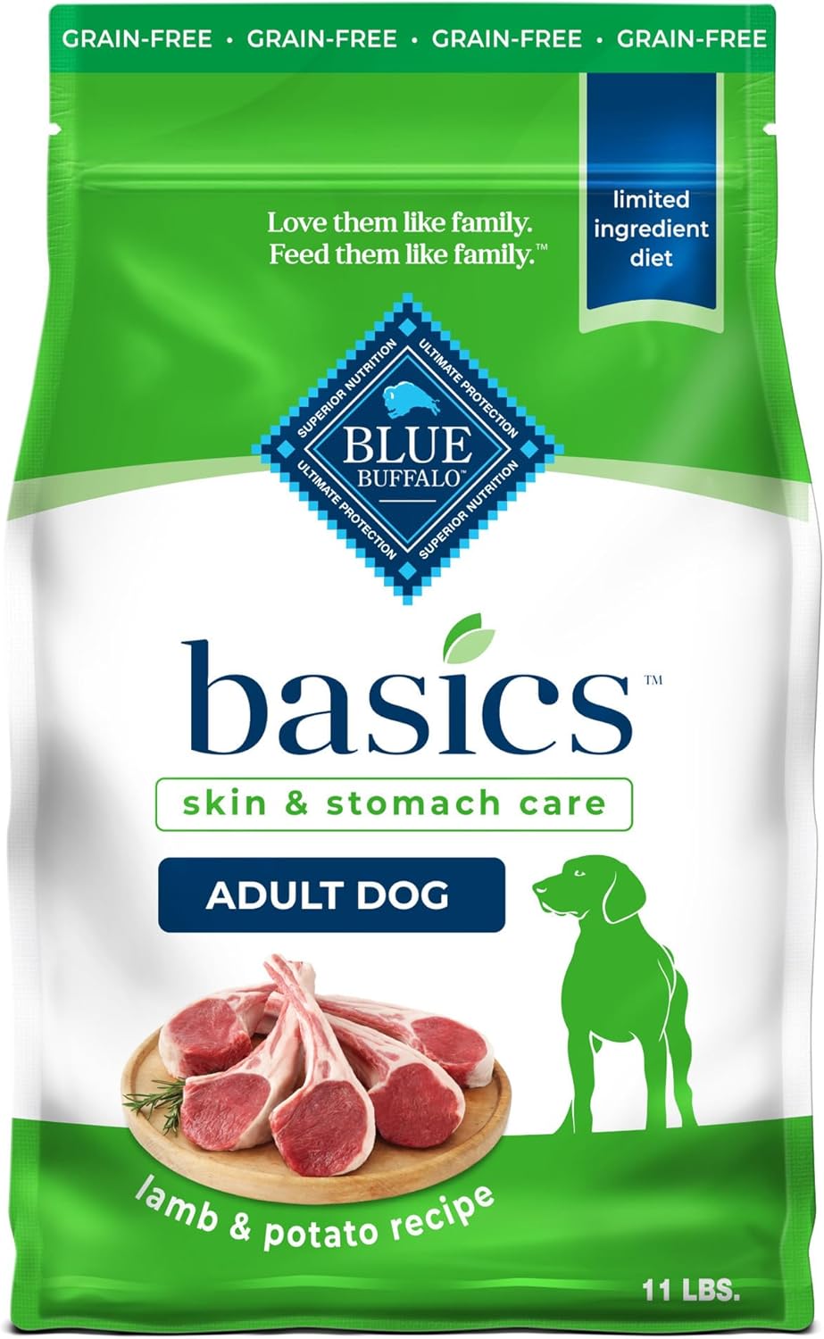 Blue Buffalo Basics Grain-Free Dry Dog Food for Skin & Stomach Care