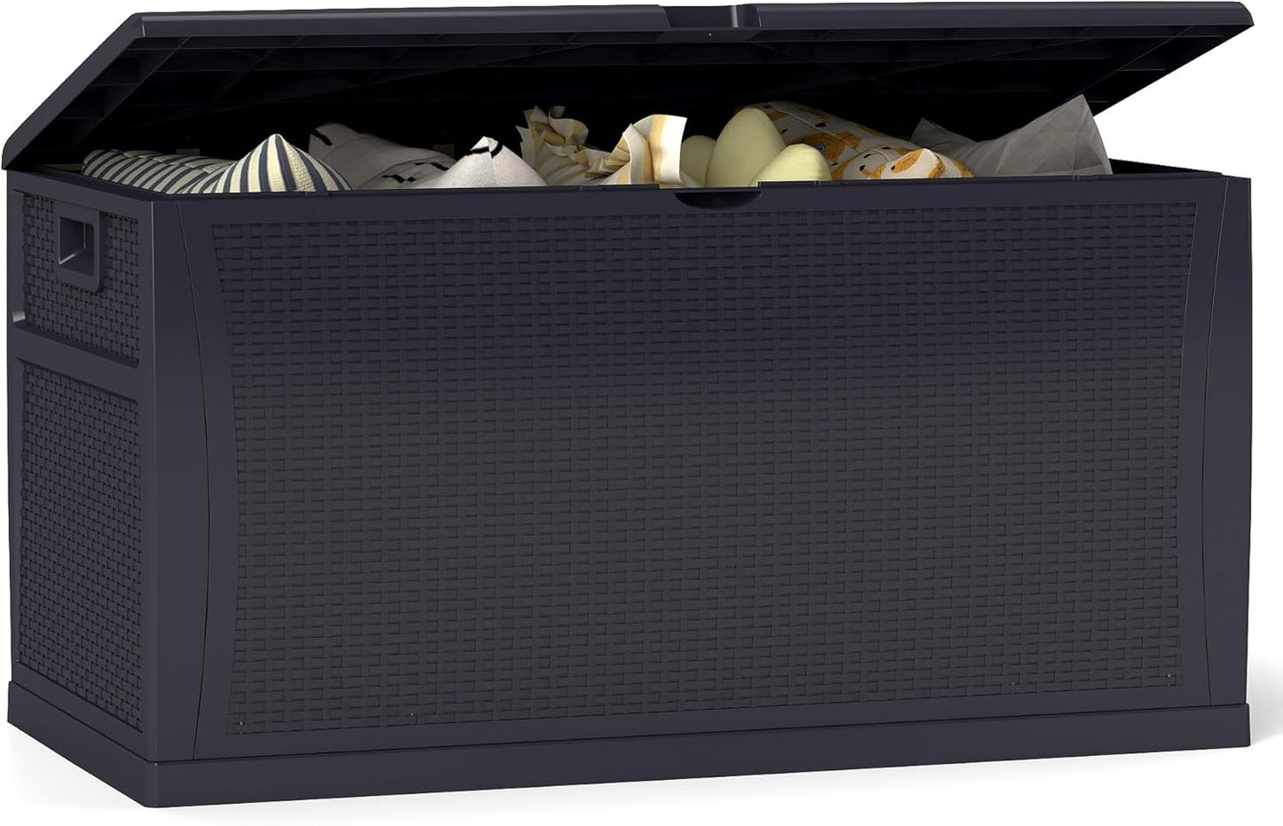 120 Gallon Resin Deck Box for Outdoor Storage and Organization