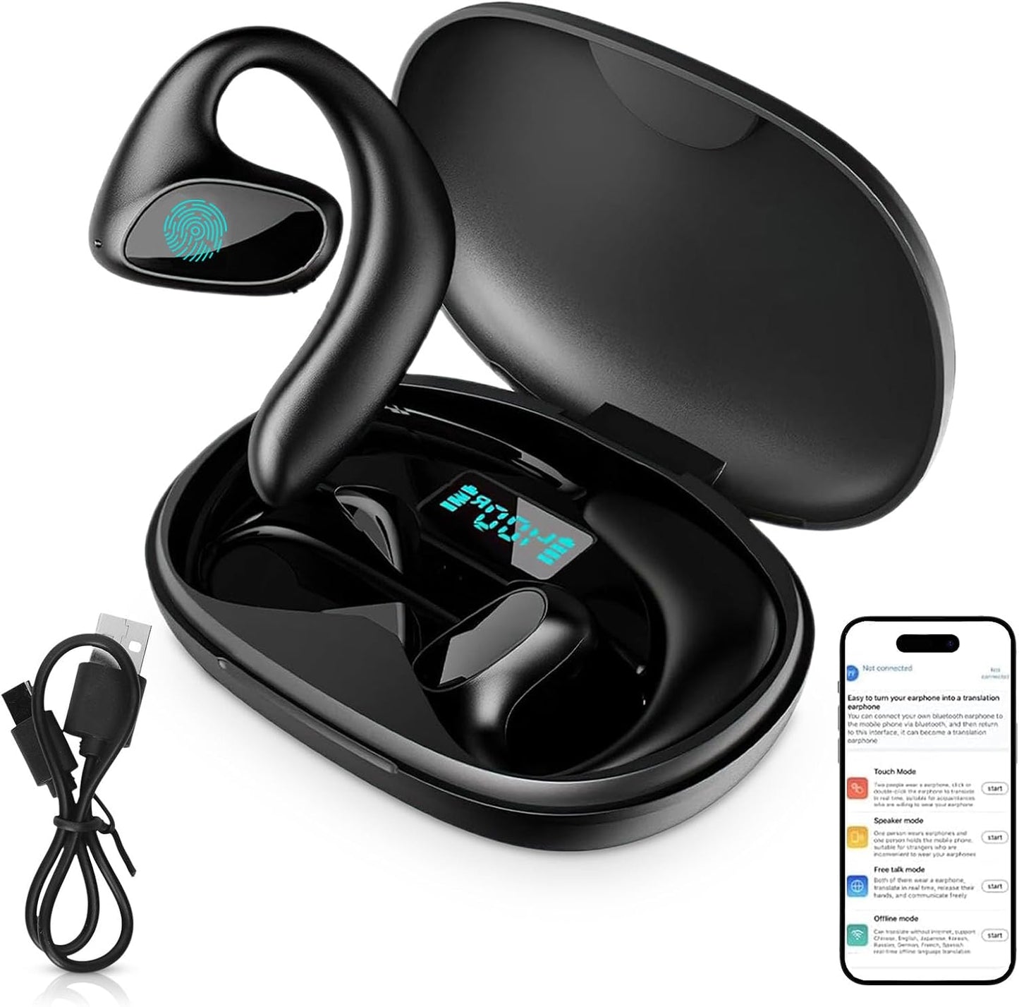 Yunseity Translator Earbuds: 144 Languages, Real-Time Translation