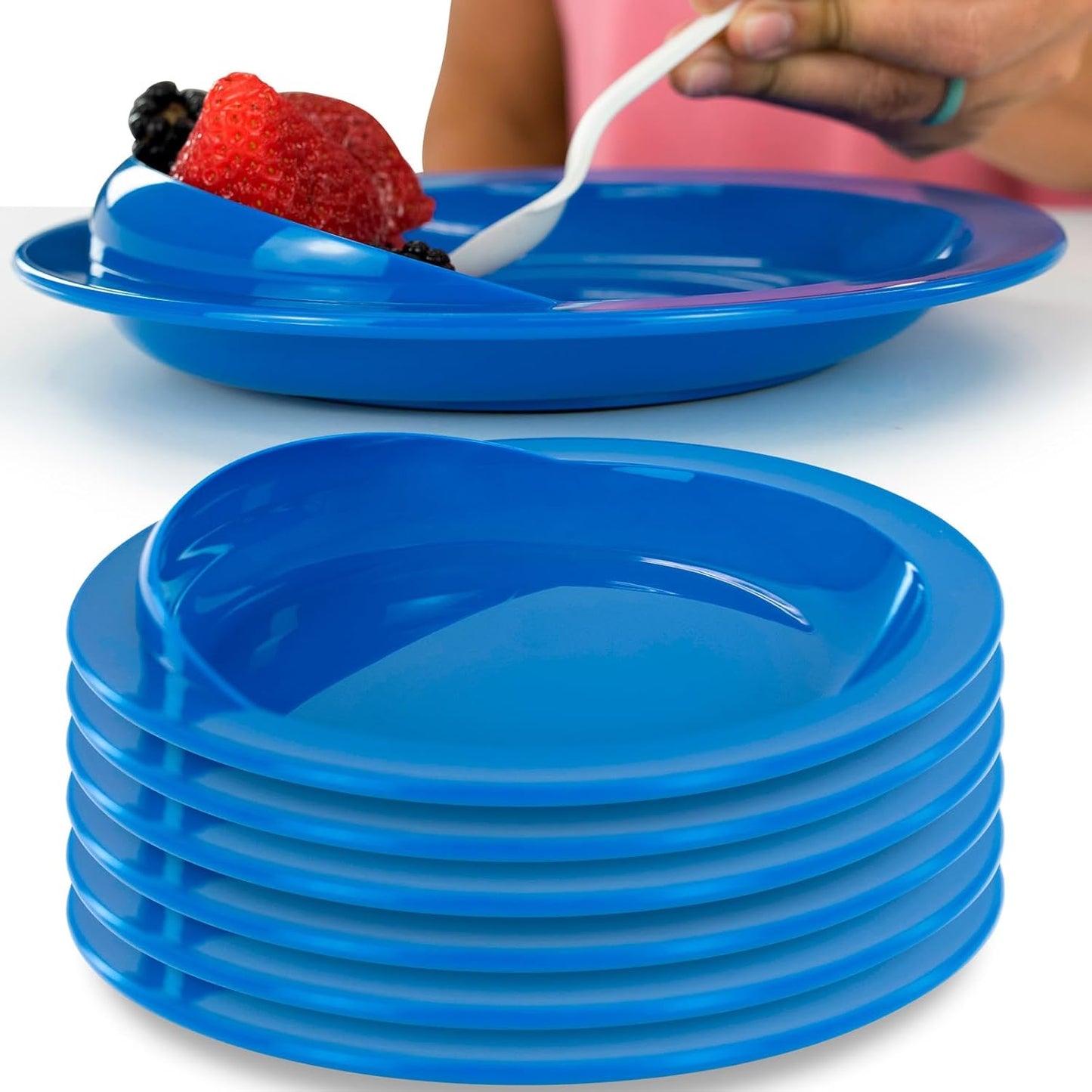 Vive Spill-Proof Scoop Plate for Elderly and Disabled Adults