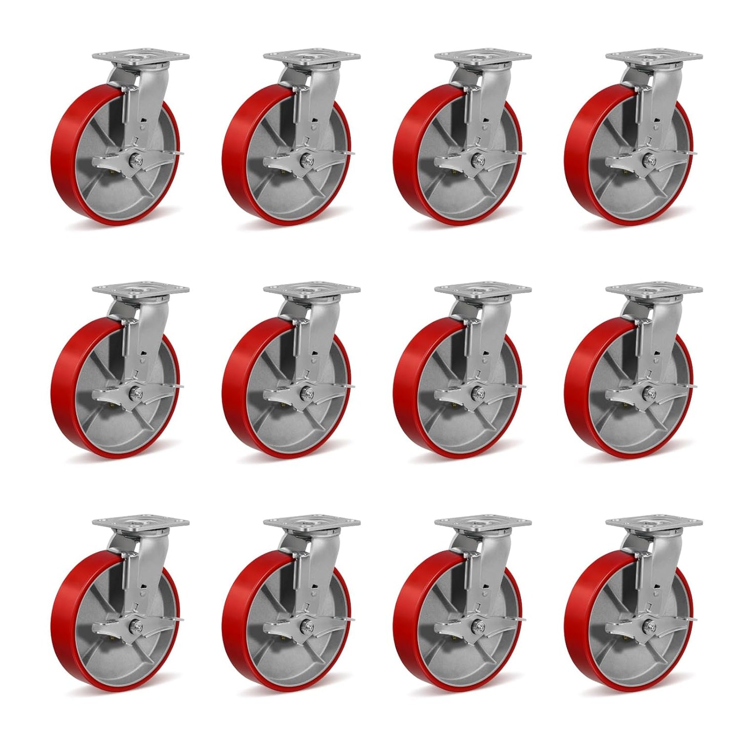 8 in Heavy Duty Casters for Industrial Use with 1500 Lb Capacity