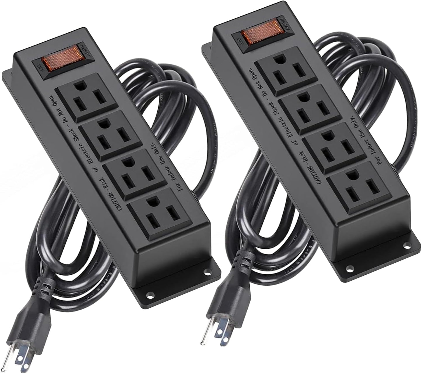 Mountable Power Strip with 4 Outlets and 10ft Cord for Versatile Use