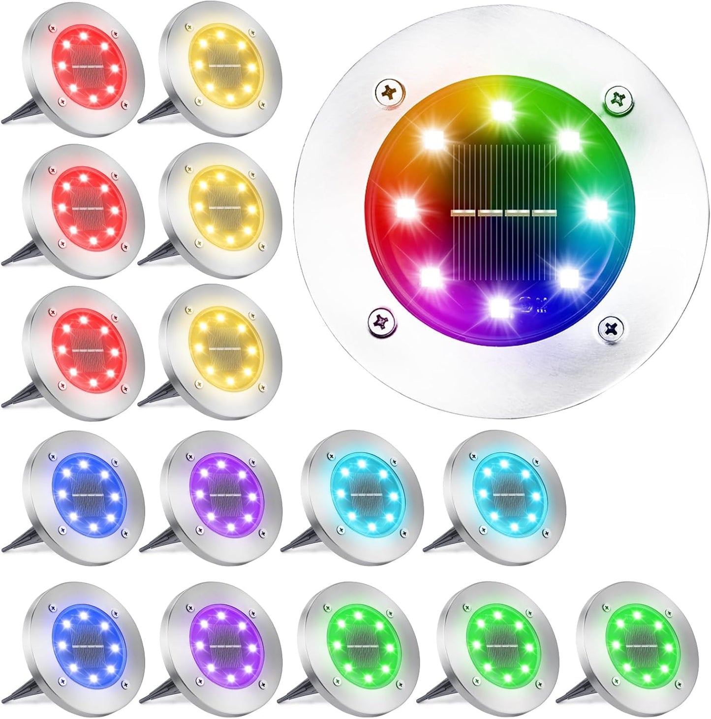 LYHOPE Solar Ground Light Outdoor - Color Changing Disk Lights