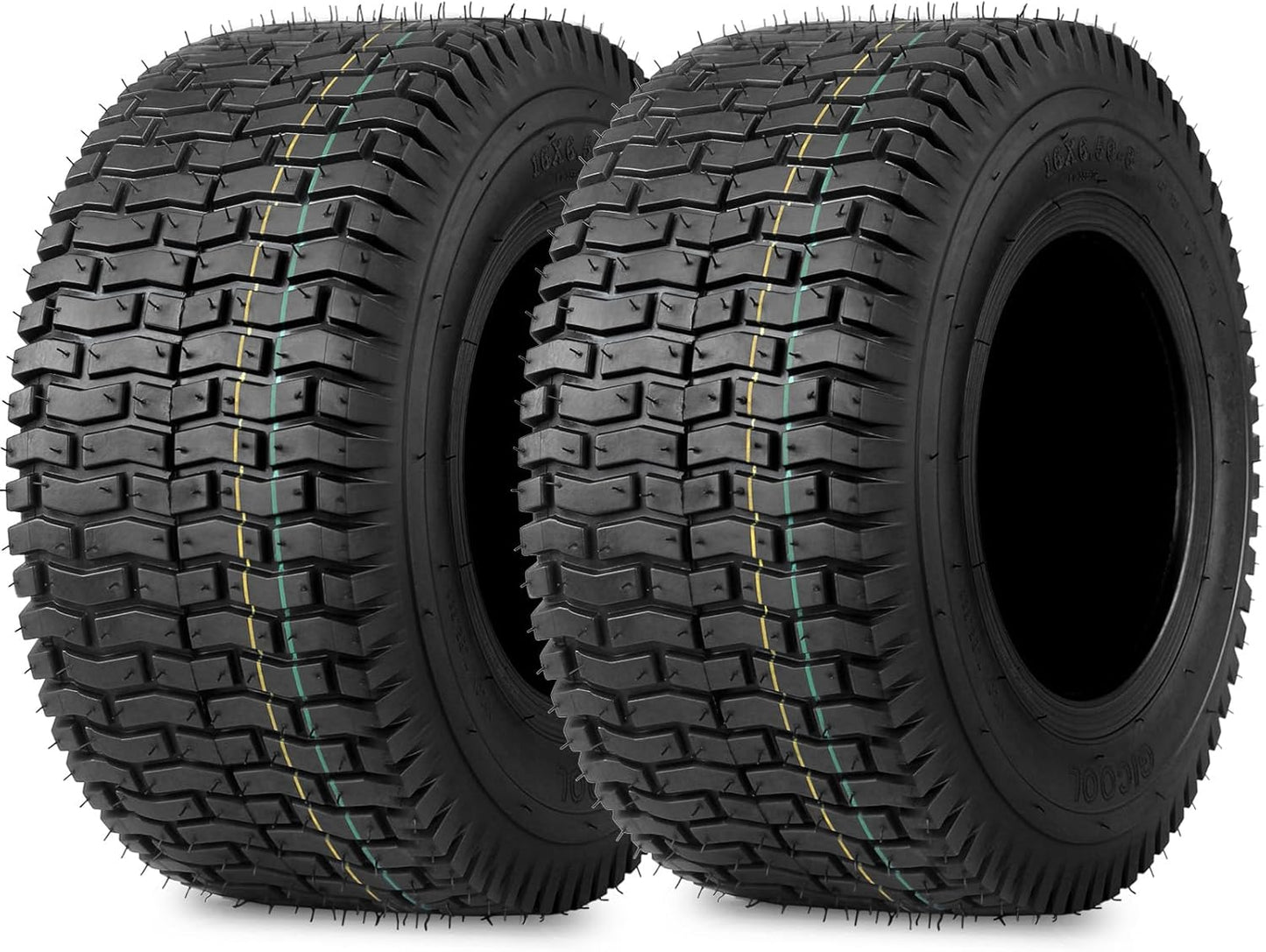 16x6.50-8 Lawnmower Tubeless Tire for Riding Mowers - 2 Pack