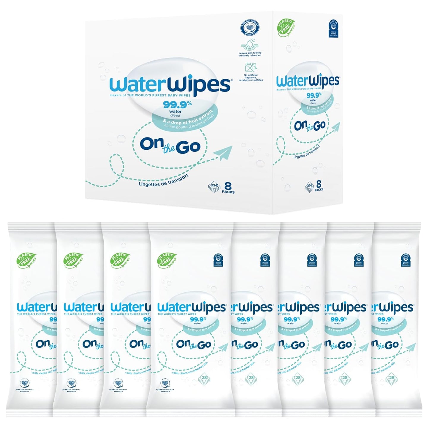 WaterWipes On-The-Go: 99.9% Water, Refresh Anywhere!