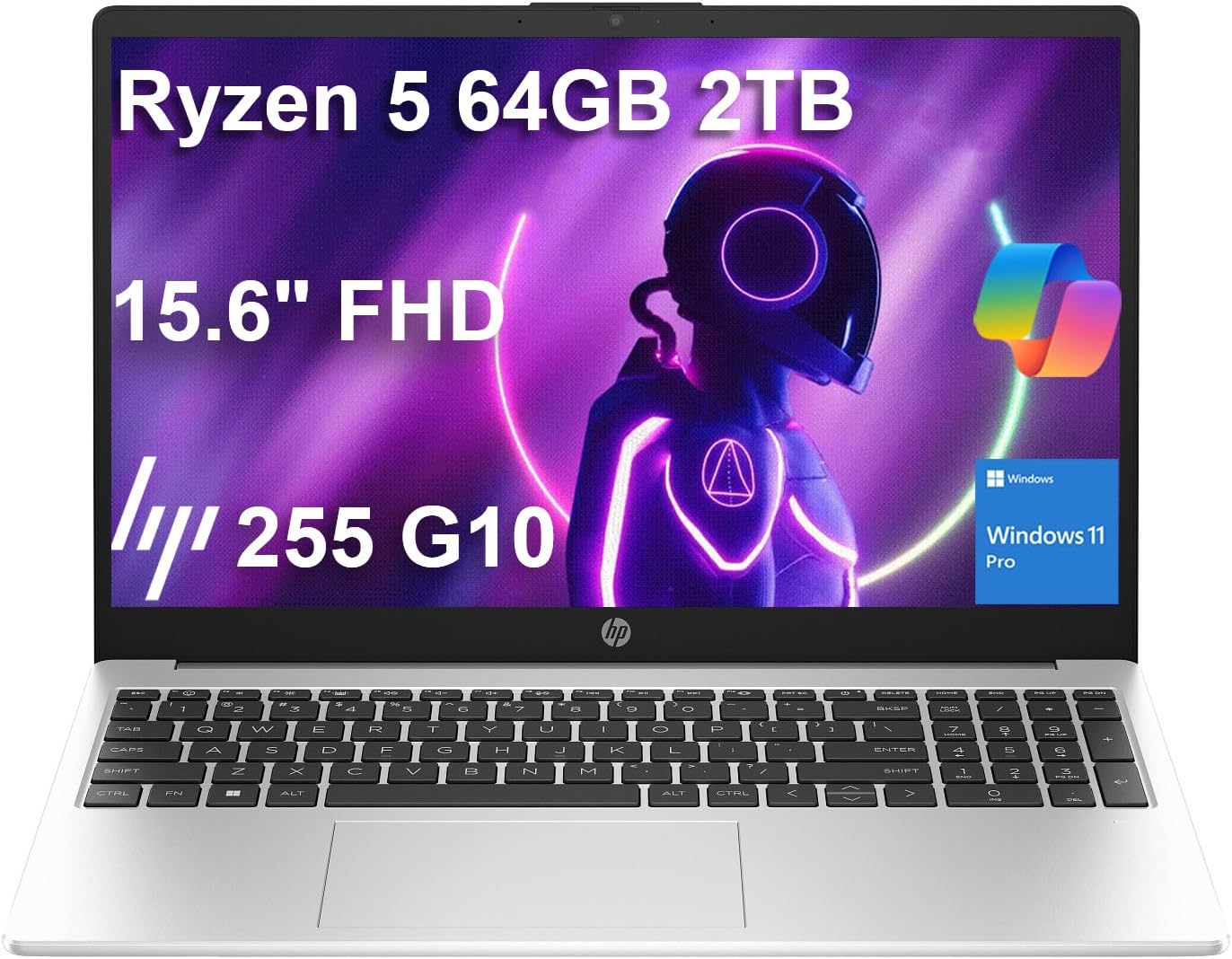 HP 255 G10 Business Laptop with Ryzen 5 and 64GB RAM for Work