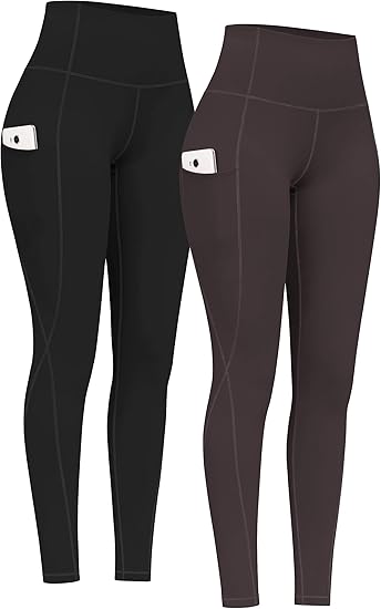 PHISOCKAT High Waist Yoga Pants with Pockets for Comfort