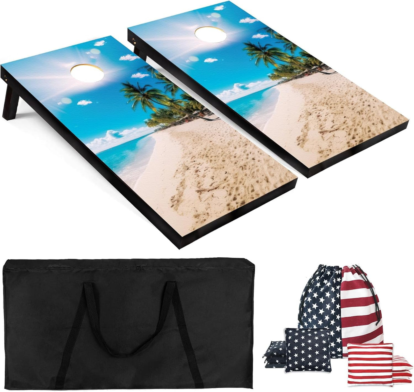 Cornhole Board Set with Carrying Bags for Outdoor Fun
