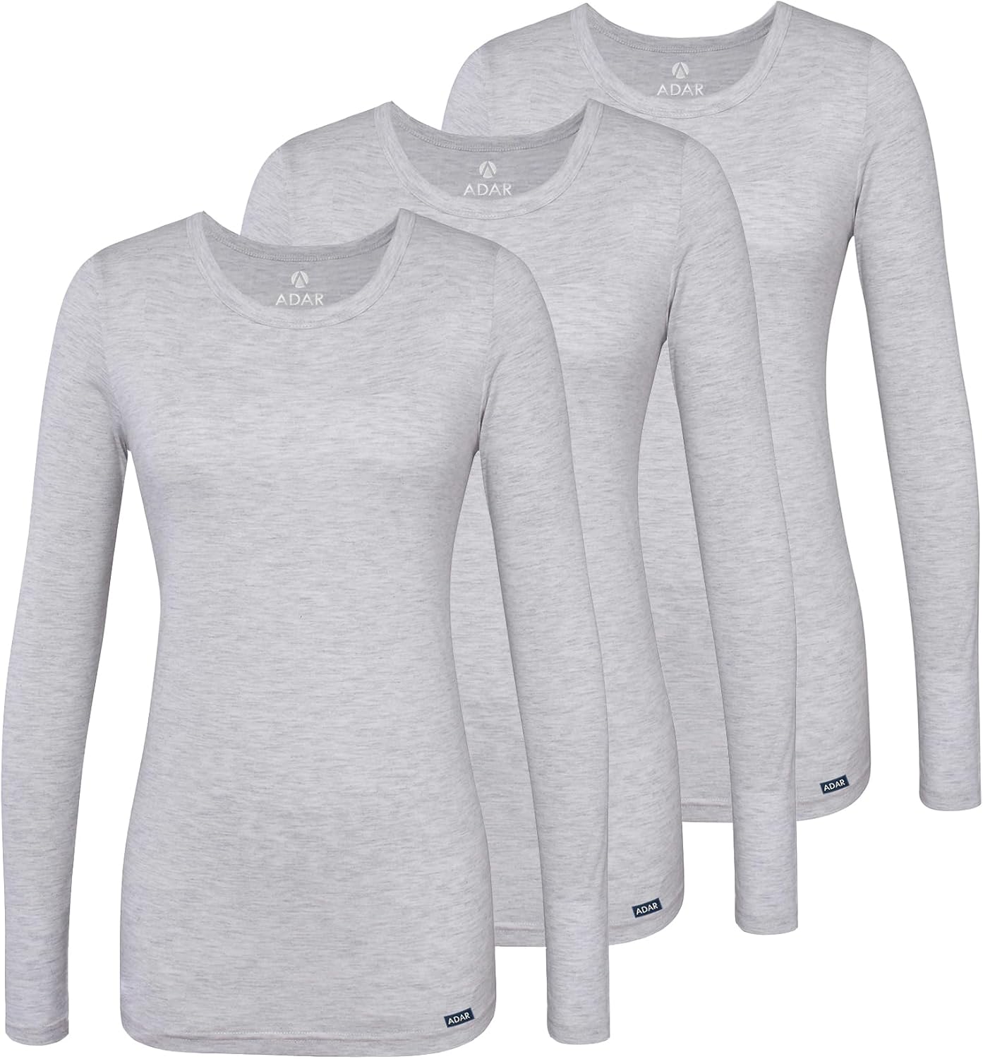 Adar Underscrubs for Women - Long Sleeve Comfort Tee 3 Pack