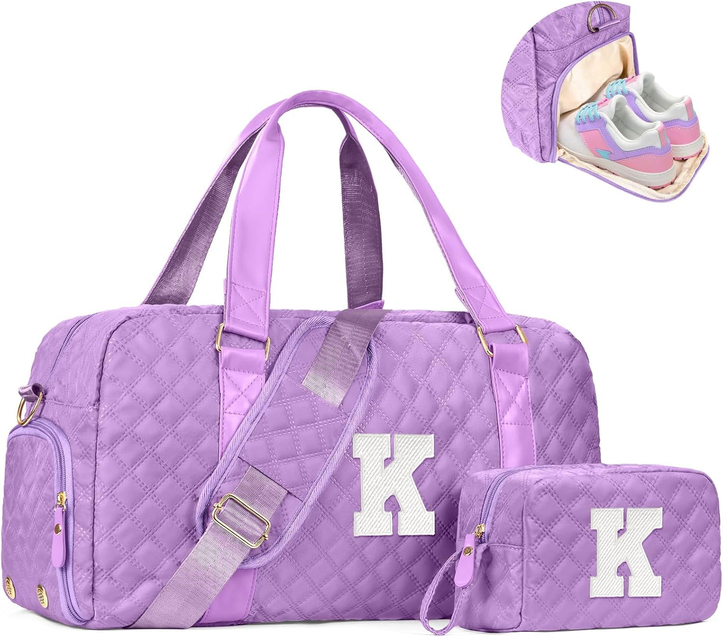 Personalized Initial Duffle Bag for Women and Girls Gift
