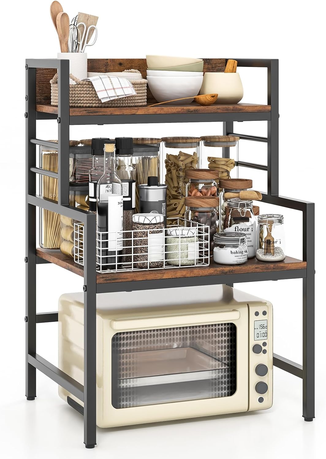 GOFLAME 3-Tier Microwave Stand - Space Saver!