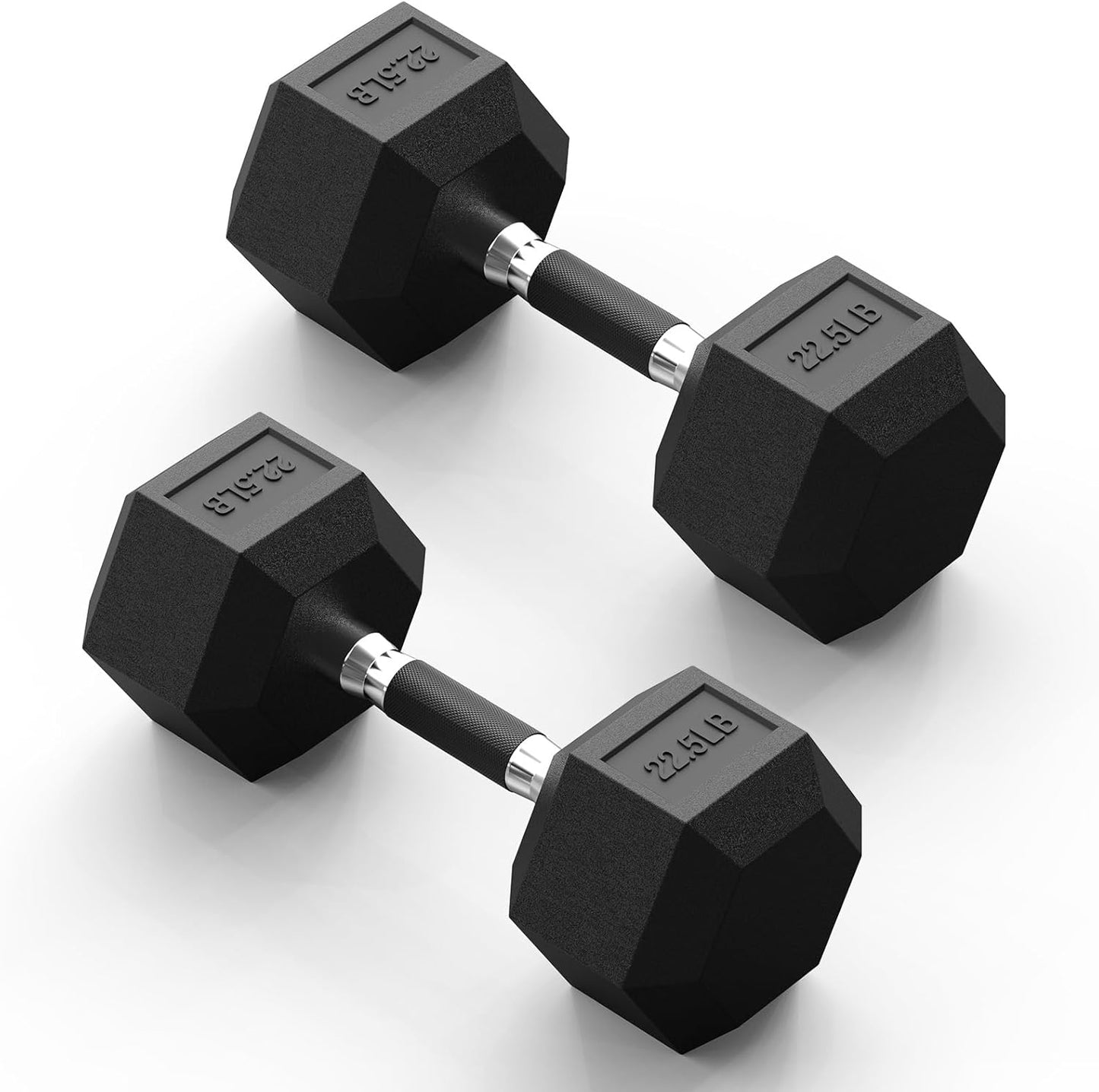 PAPABABE Hex Dumbbell Set with Rubber Grip for Home Gym Use