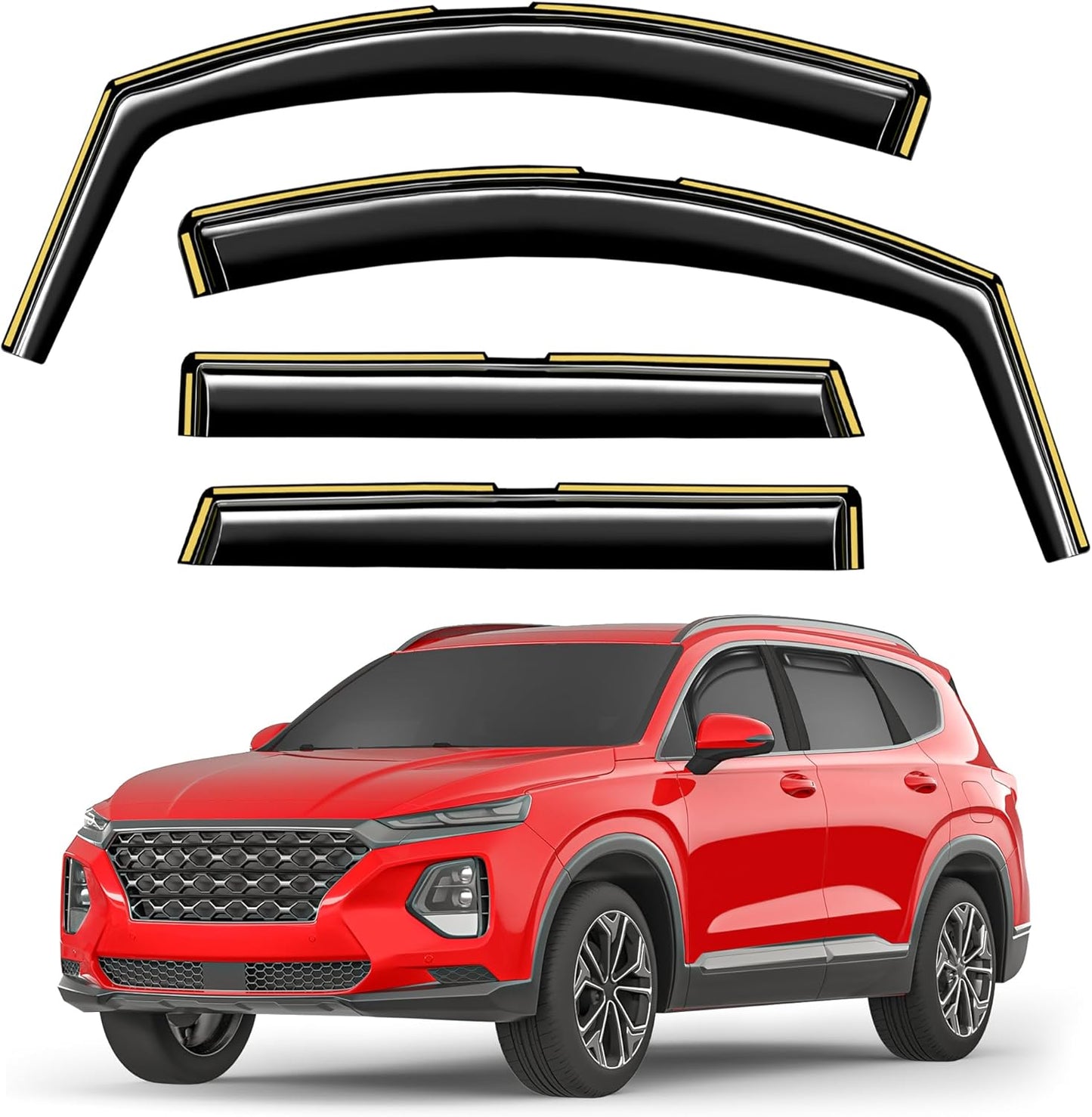 In-Channel Window Rain Guards for Hyundai Santa Fe 2019-2023