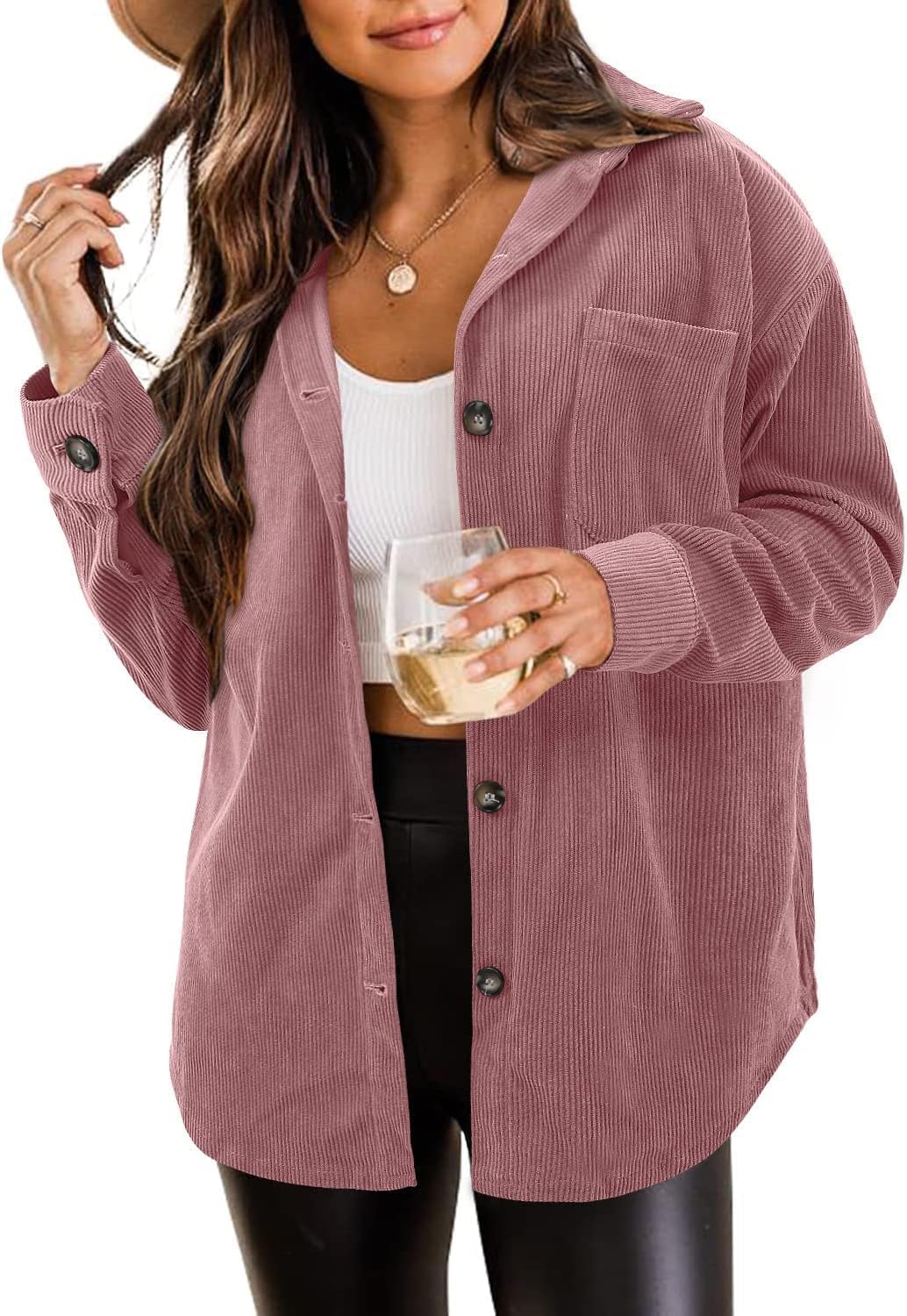 ZOLUCKY Womens Shackets Jacket for Stylish Plus Size Fashion