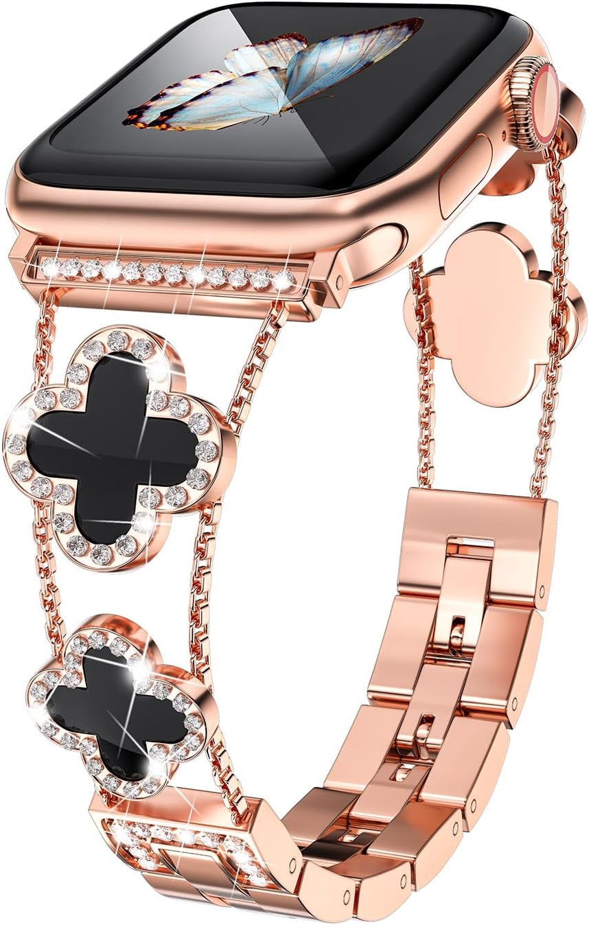 Sparkling Diamond Metal Watch Bands - Stylish Upgrade!