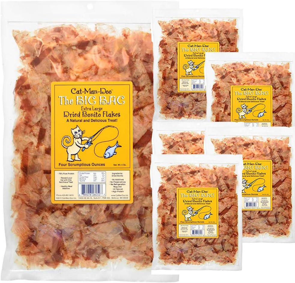 Cat-Man-Doo Extra Large Dried Bonito Flakes for Pets - 4oz Pack