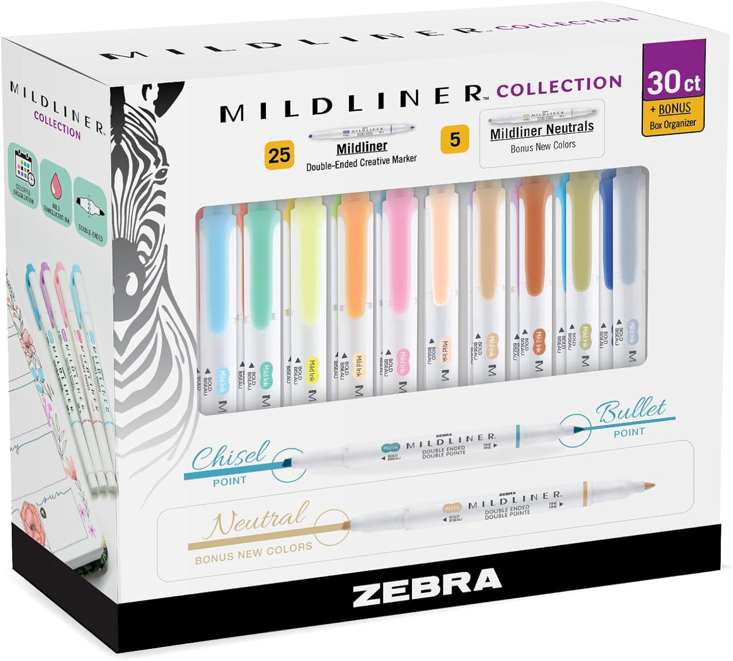 Zebra Pen Mildliner Double-Ended Highlighter Set for Bible Use