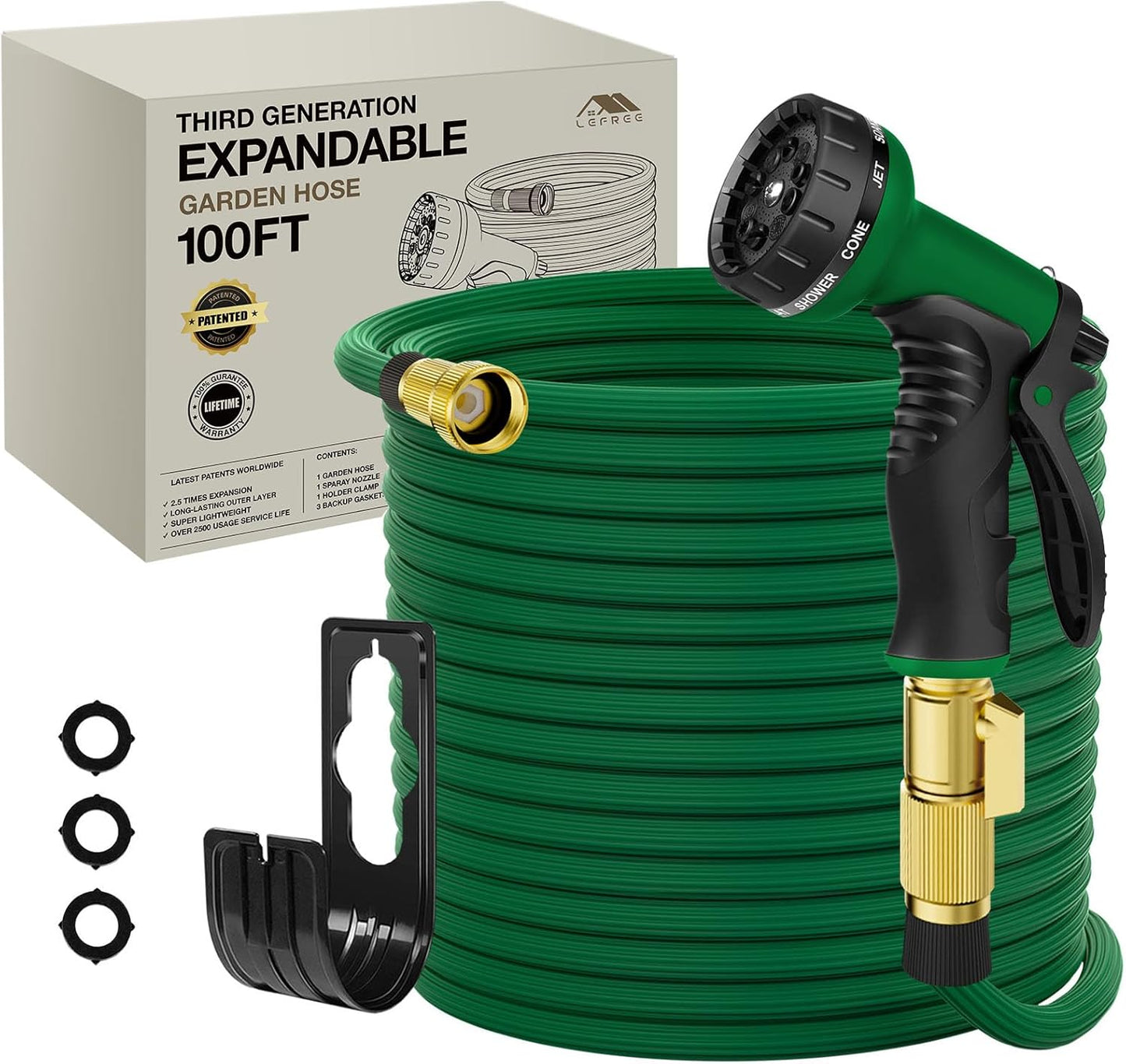 Lefree Expandable Garden Hose 100ft - Lightweight & Durable