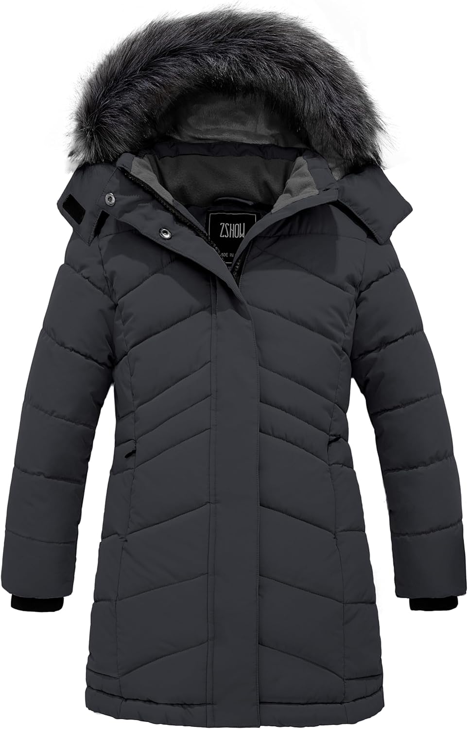 ZSHOW Girls' Winter Coat Insulated Long Quilted Puffer Jacket