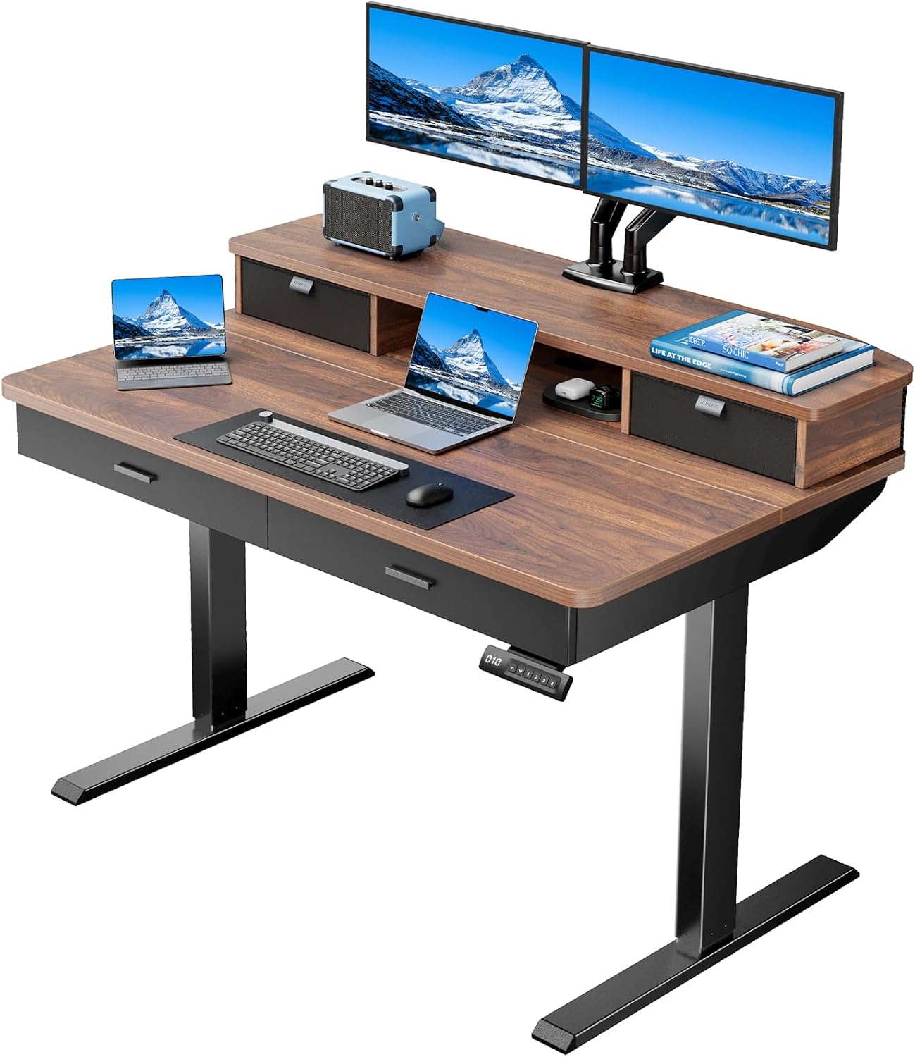 Height-Adjustable Electric Standing Desk with Storage