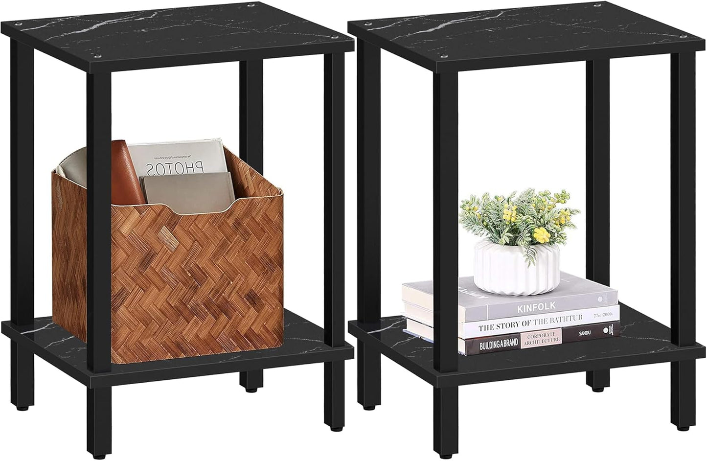 TUTOTAK End Table Set of 2 for Small Spaces and Living Rooms
