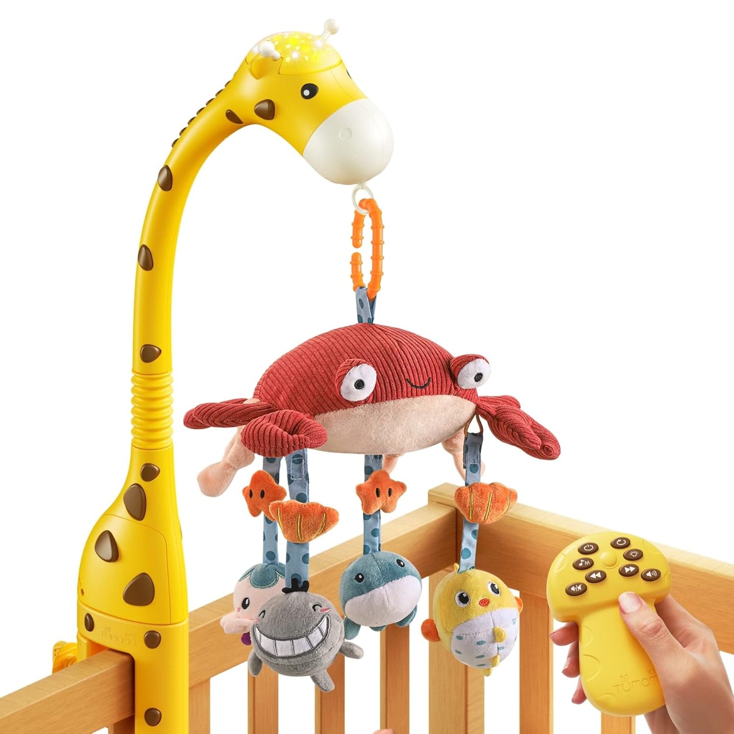 TUMAMA Baby Crib Mobile with Remote Control and Projection Light