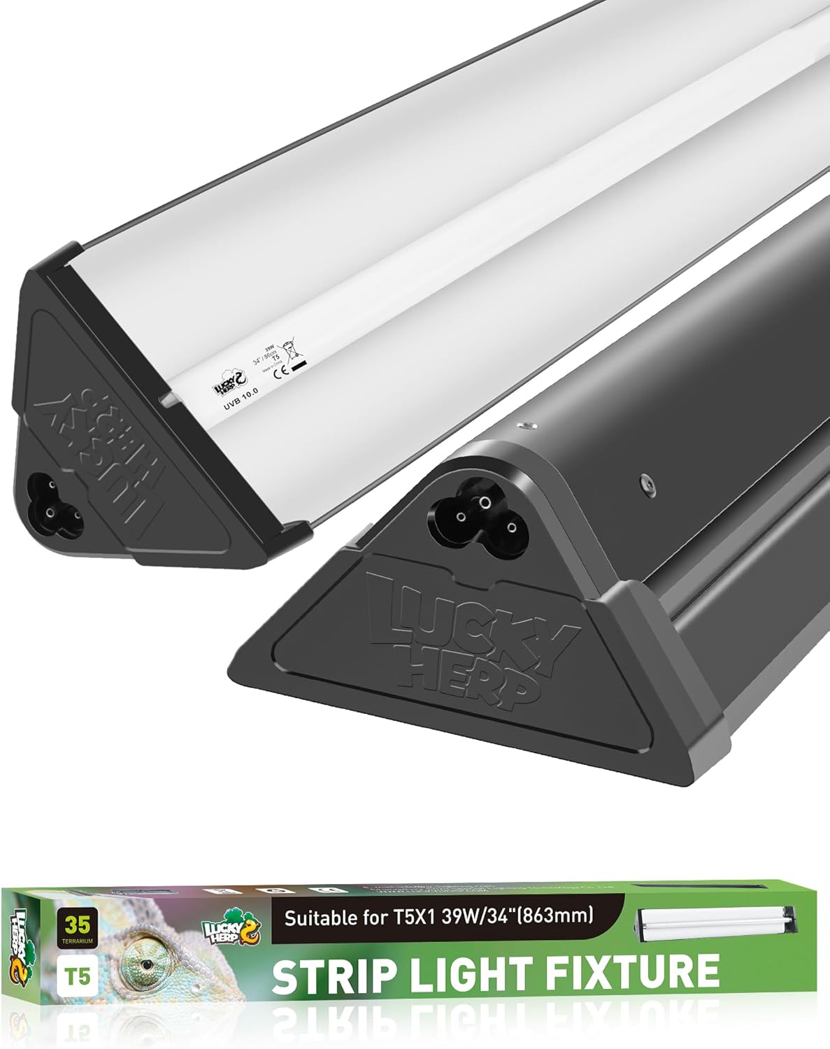 LUCKY HERP T5 Reptile Light Fixture Combo Kit for Reptiles