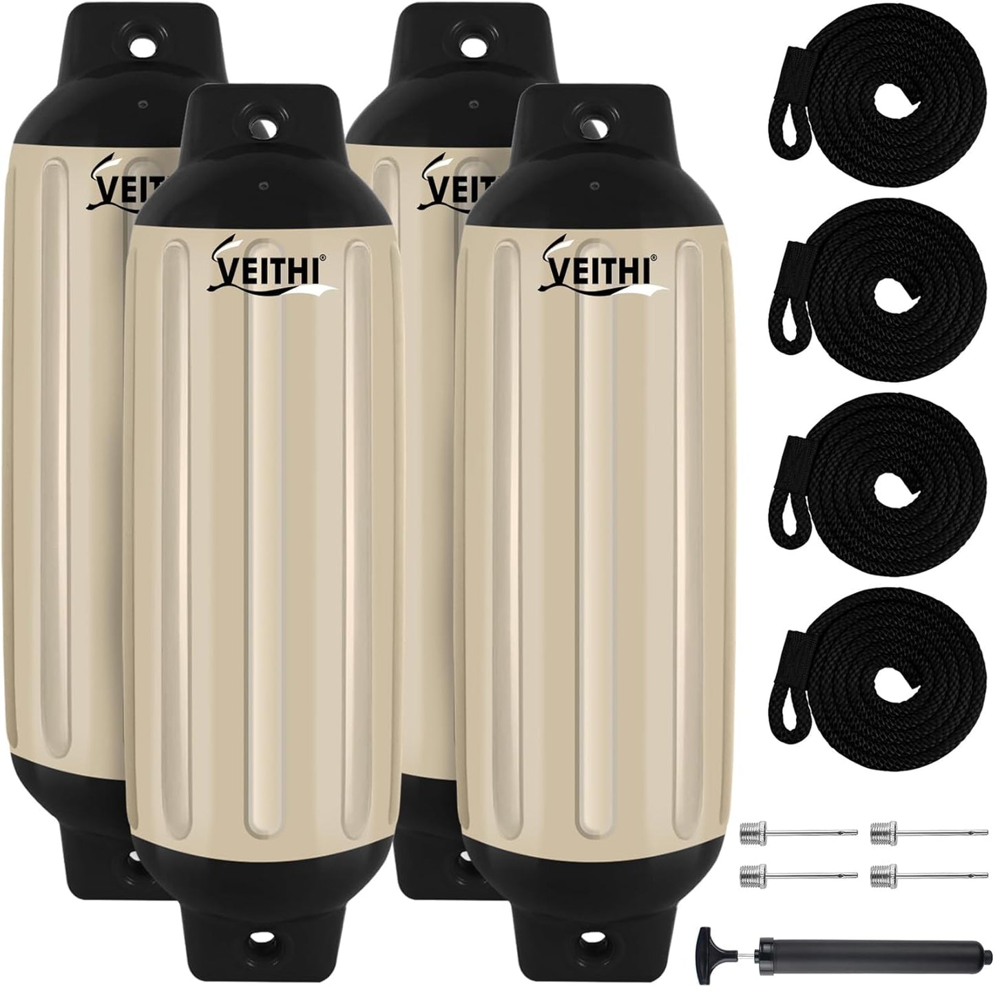 Boat Fenders 4 Pack - Durable Vinyl Bumpers for Docking Needs