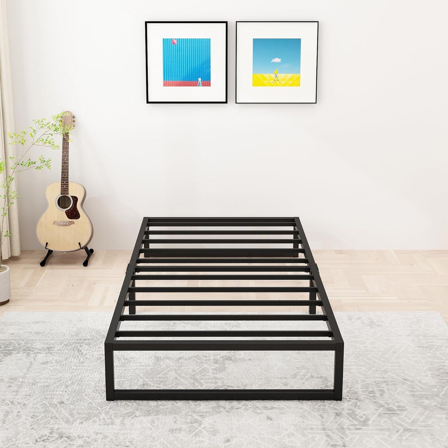 9 Inch Twin Bed Frame Heavy Duty Metal Platform No Box Spring Needed