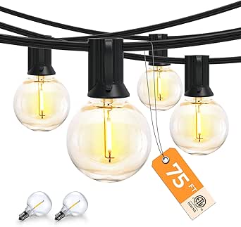 Dimmable LED Outdoor String Lights for Patio and Yard Decor