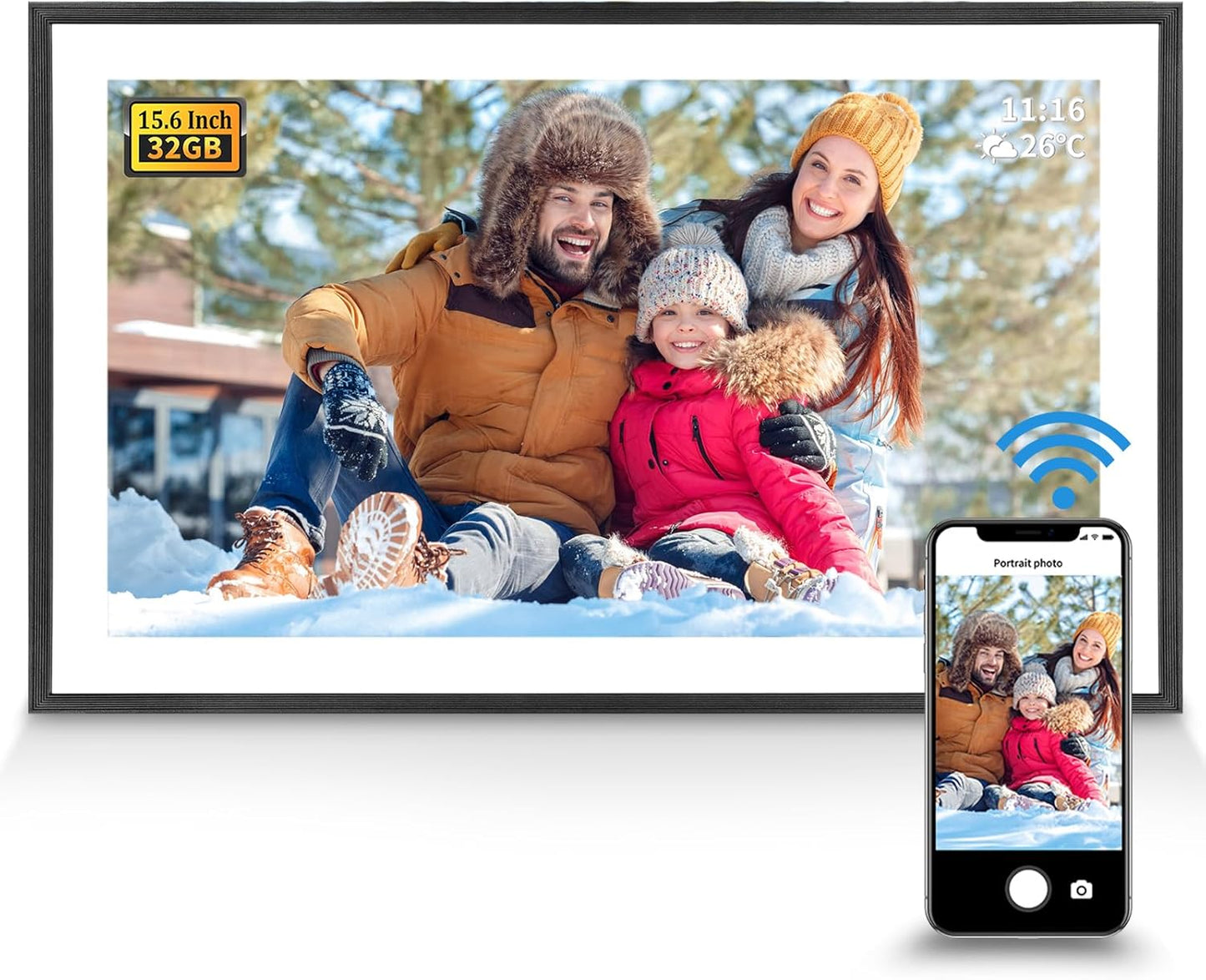 Digital Photo Frame 15.6 Inch with WiFi and Touch Screen
